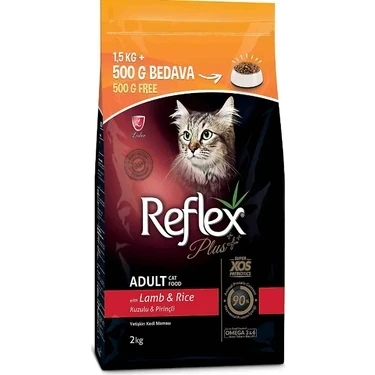 Reflex Plus Kuzu Etli 2 kg Yetişkin Kedi Maması