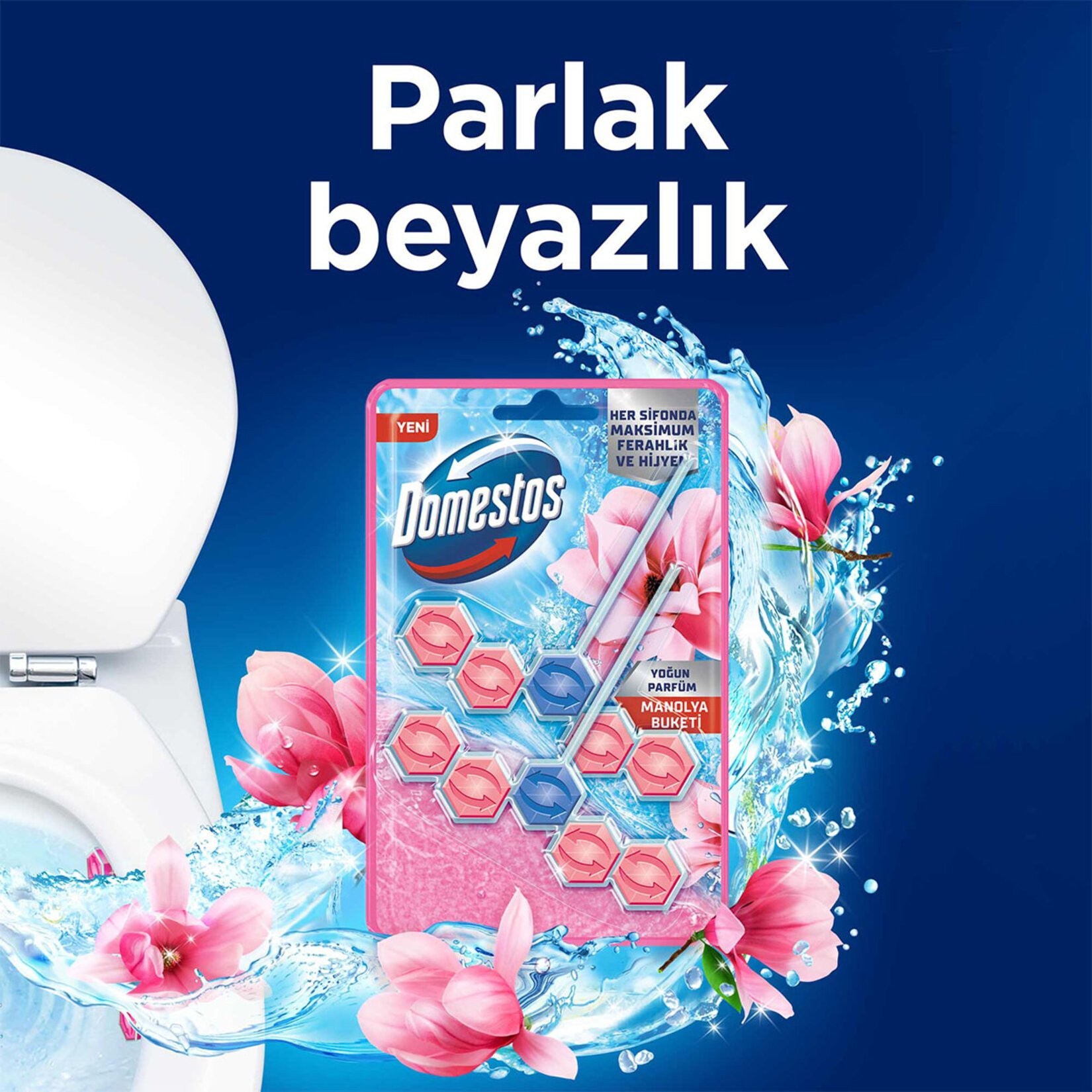 Domestos Wc Blok 5'li Güç Tuvalet Bloğu Manolya 100 GR (2x50 GR)