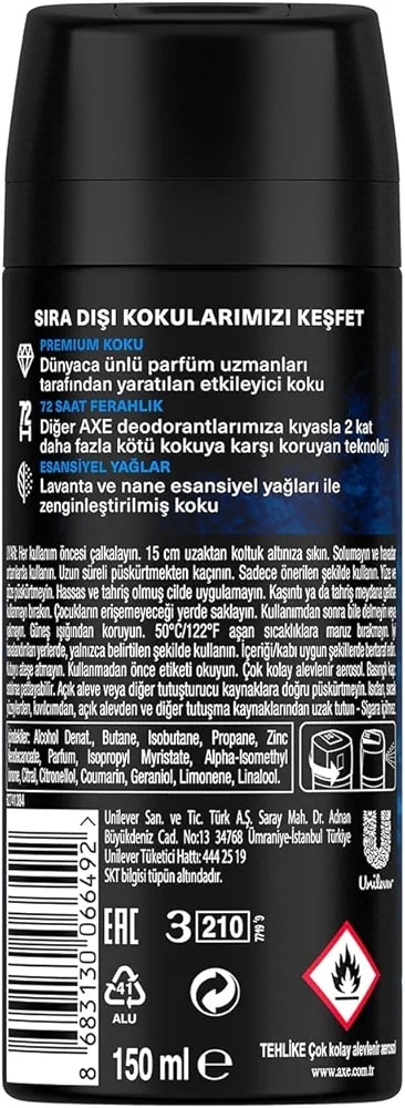 Axe BLUE LAVENDER 150 ml Erkek Sprey Deodorant
