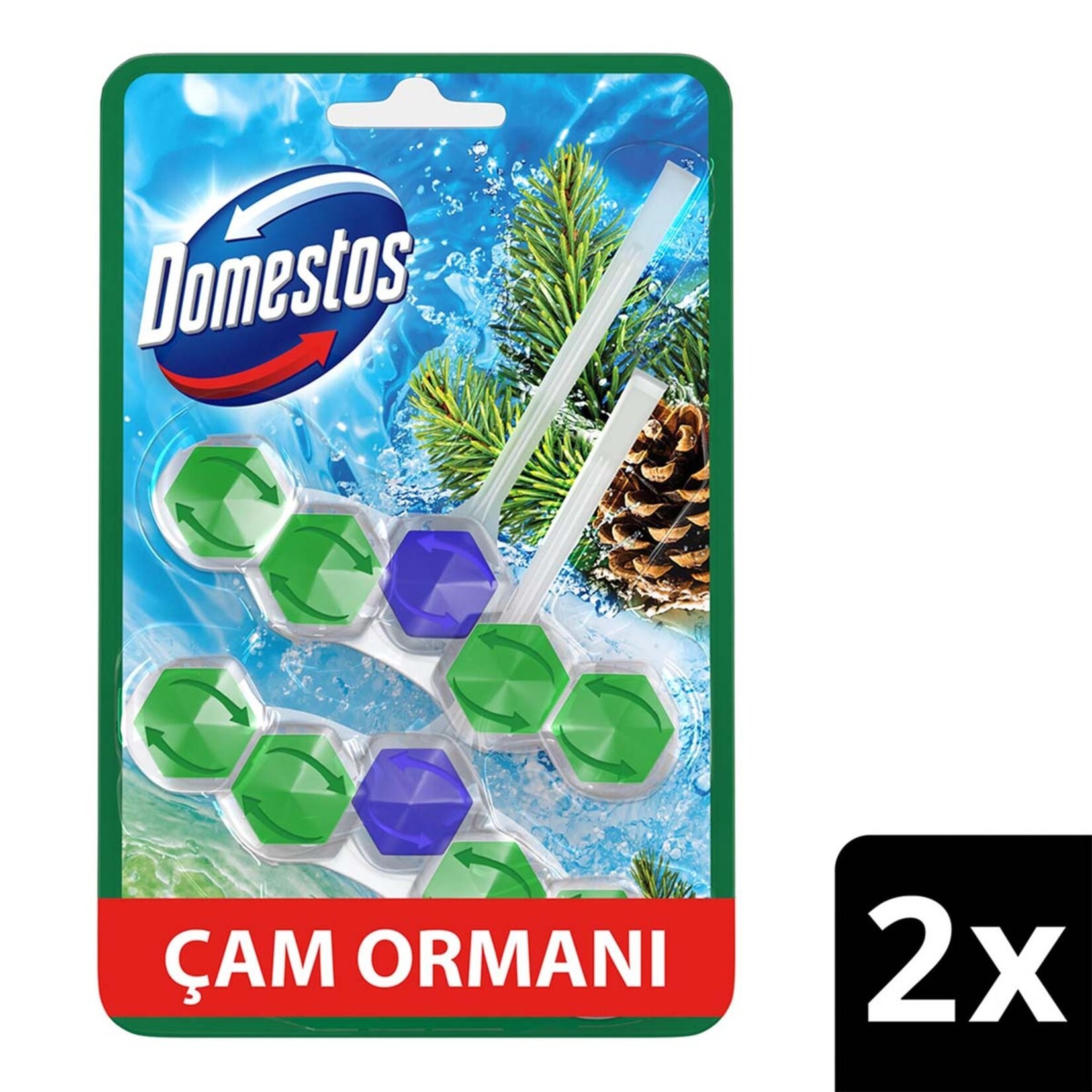 Domestos Wc Blok 5'li Güç Tuvalet Bloğu Çam Ferahlığı 100 GR (2x50 GR)
