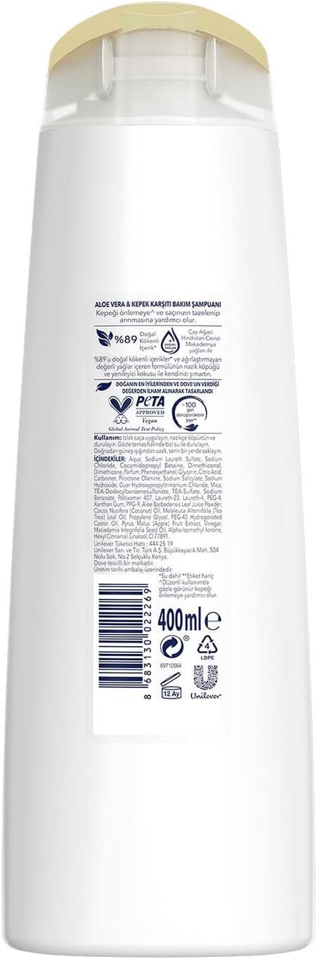 Dove Ultra Care Kepek Karşıtı Bakım Aloe Vera 400 ml Saç Bakım Şampuanı
