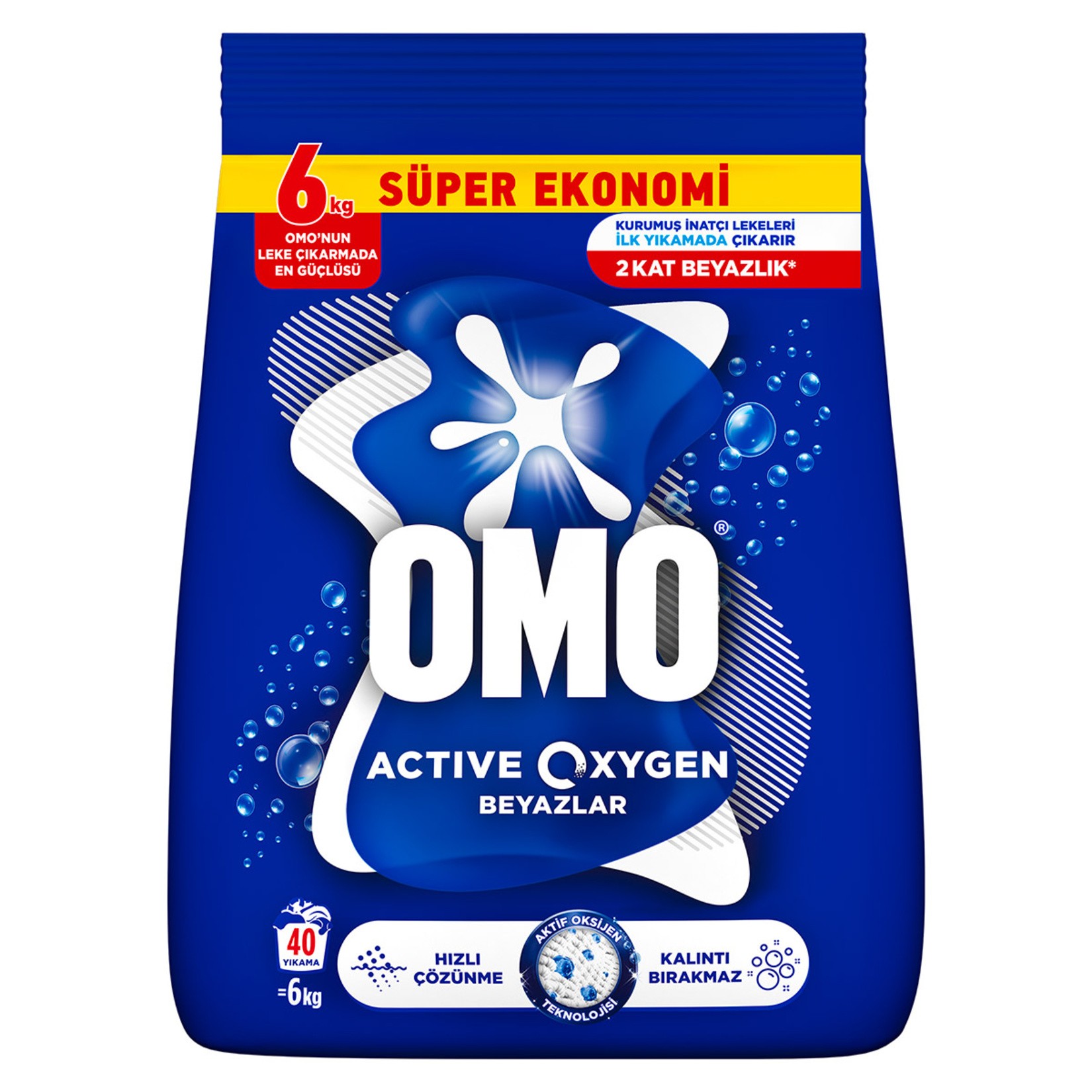 Omo Active Oxygen Beyazlar için 6 kg Toz Deterjan