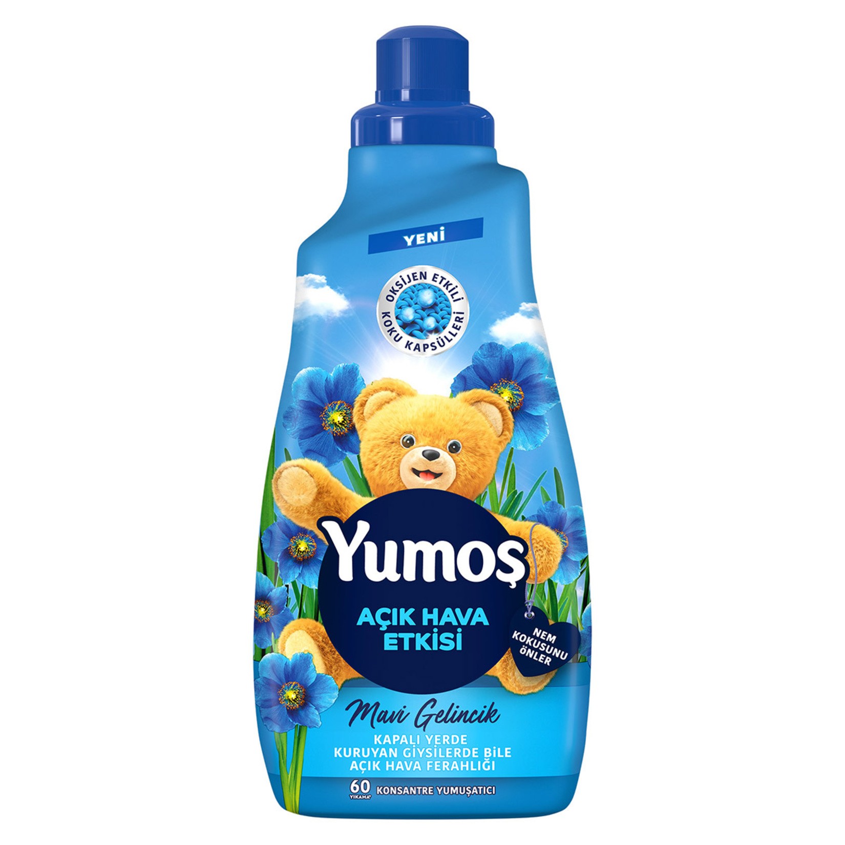 Yumoş Açık Hava Etkisi Mavi Gelincik Konsantre Yumuşatıcı 60 Yıkama 1.44 lt
