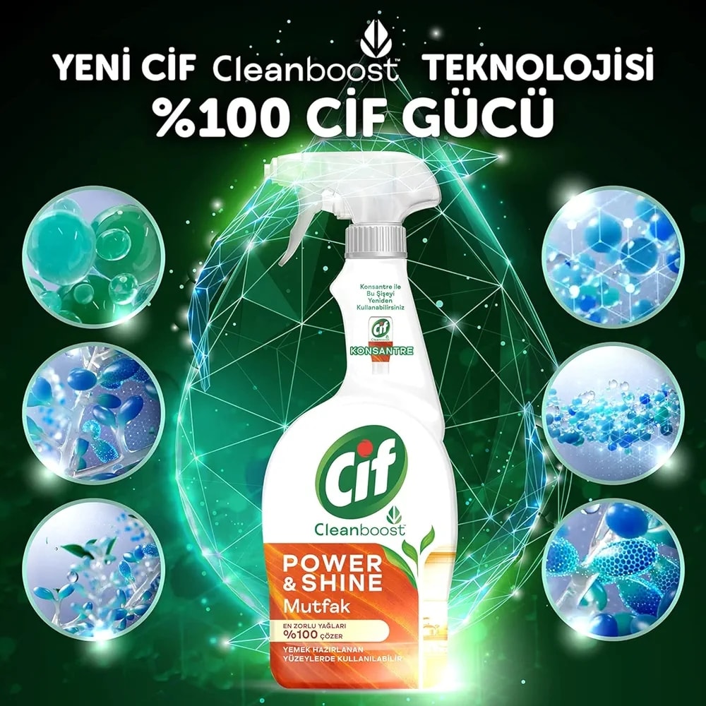 Cif 750 ml Power Shine Mutfak Temizleyici ve Kireç Çözücü Sprey
