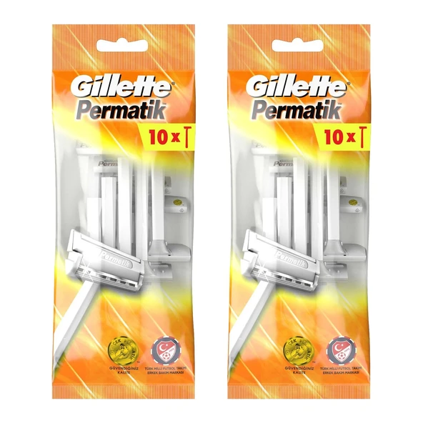 Gillette Permatik Tek Bıçaklı 10 Lu Poşet X 2 Adet