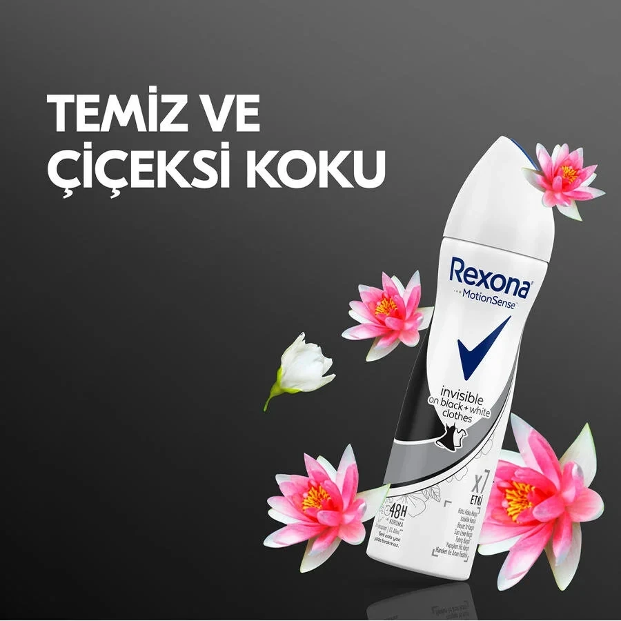 Rexona Women Invisible Black & White 150 ml Kadın Sprey Deodorant