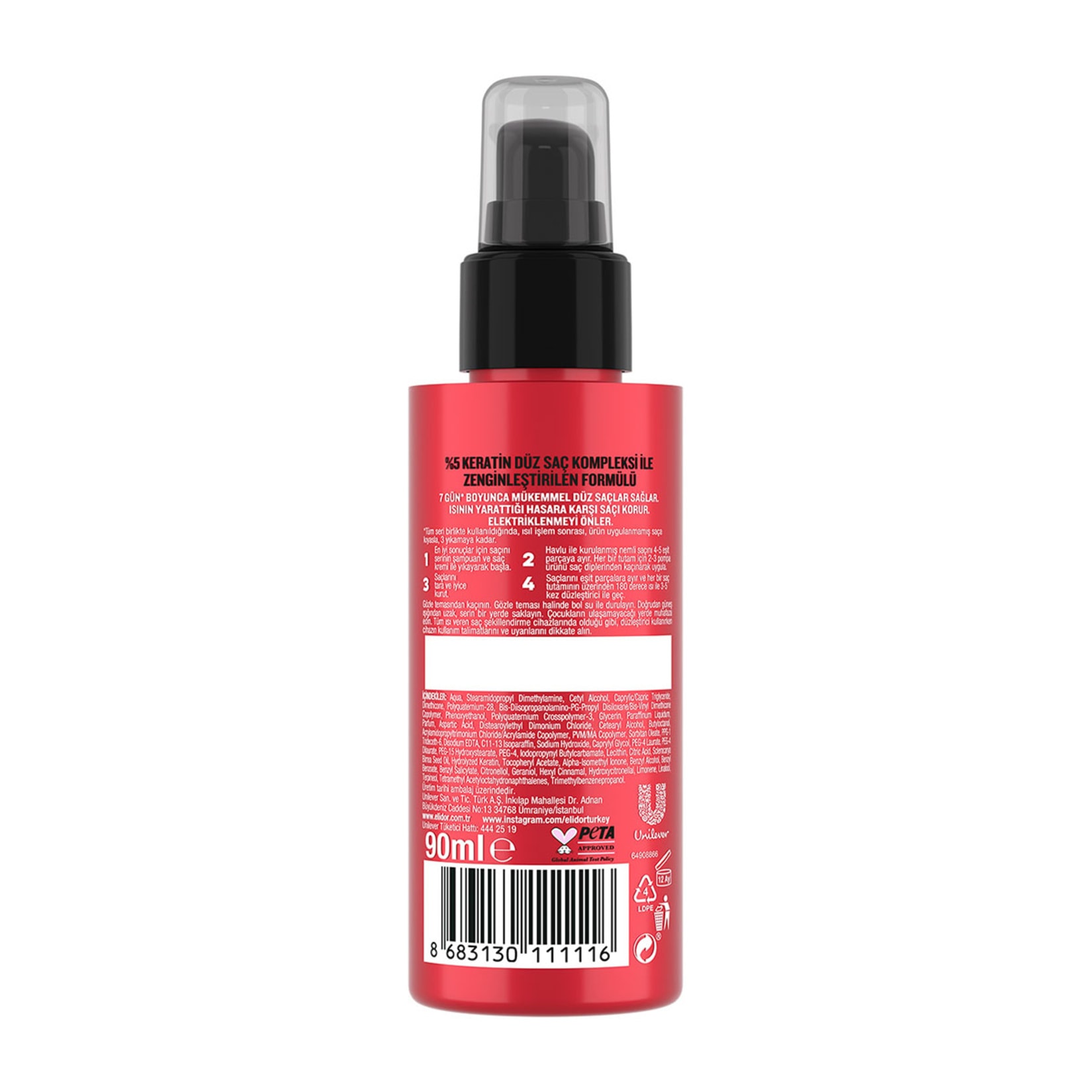 Elidor Isı ile Aktifleşen 90 ml Brezilya Keratin Terapisi Bakım Kürü