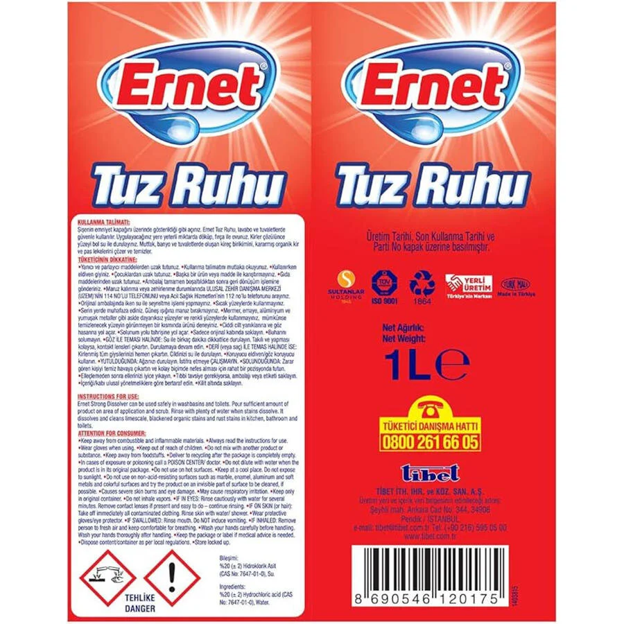 Ernet Süper Tuz Ruhu 1 Lt