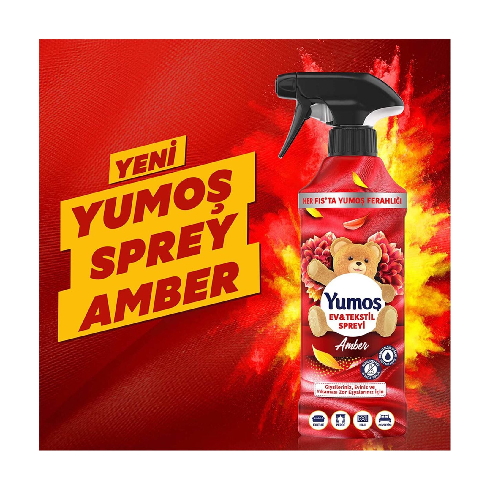 Yumoş Amber Yıkaması Zor Eşyalar için Sprey 450 ml