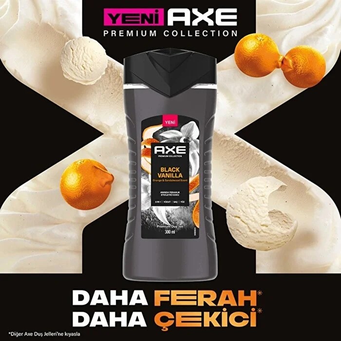 Axe Premium Collection Duş Jeli Black Vanilla 3 In 1 Vücut Saç Yüz 300 ml