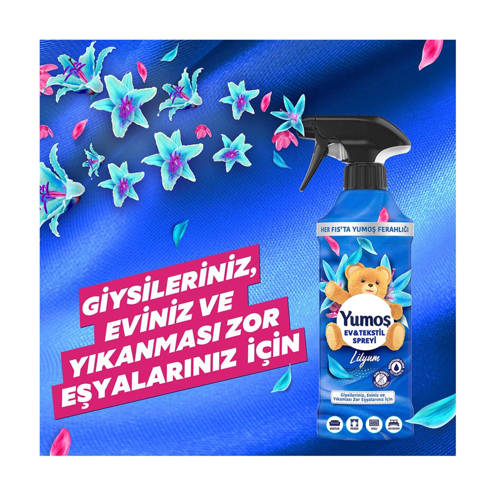 Yumoş Lilyum Yıkaması Zor Eşyalar için Sprey 450 ml