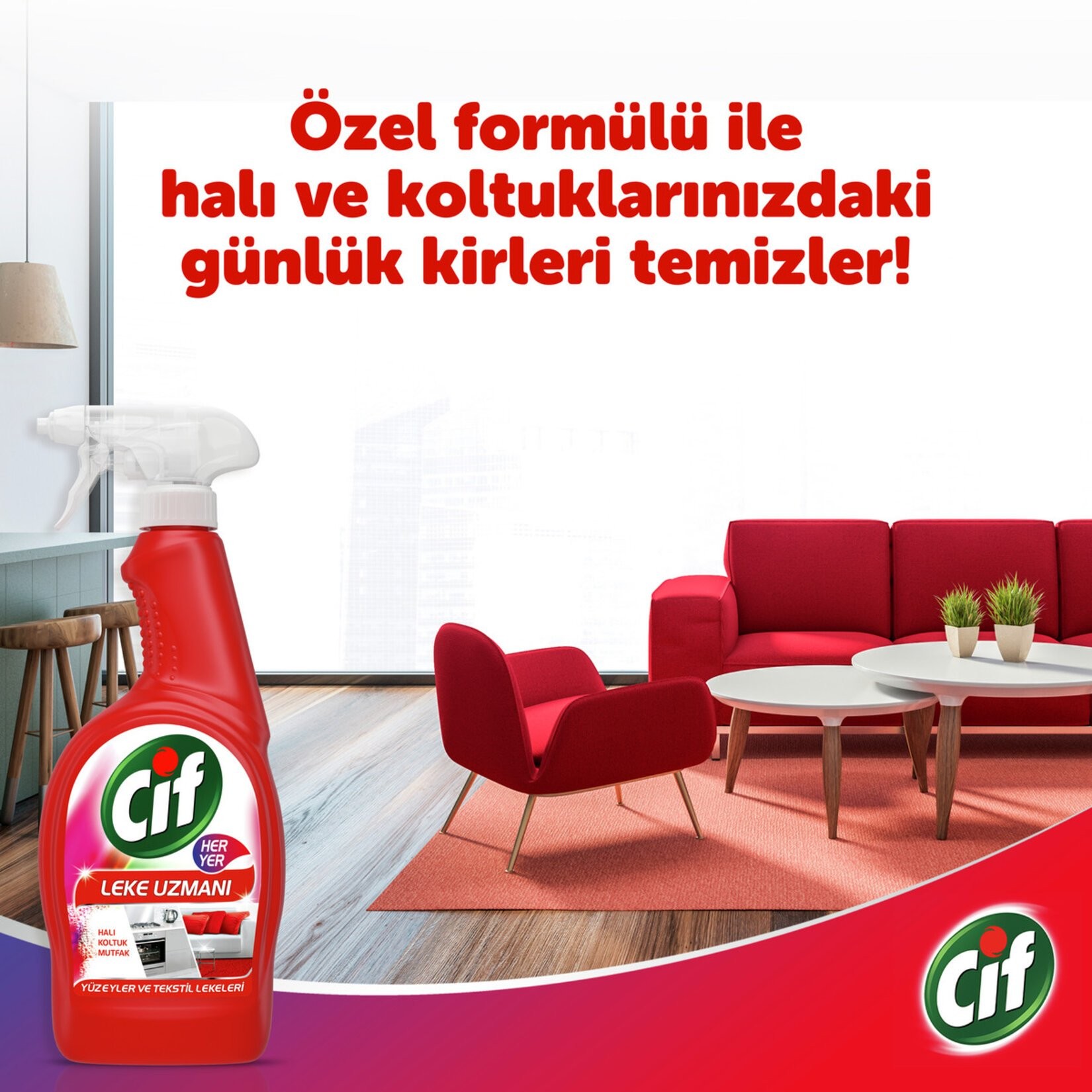 Cif Her Yer Leke Uzmanı 750 ml Sprey Yüzey Temizleyici