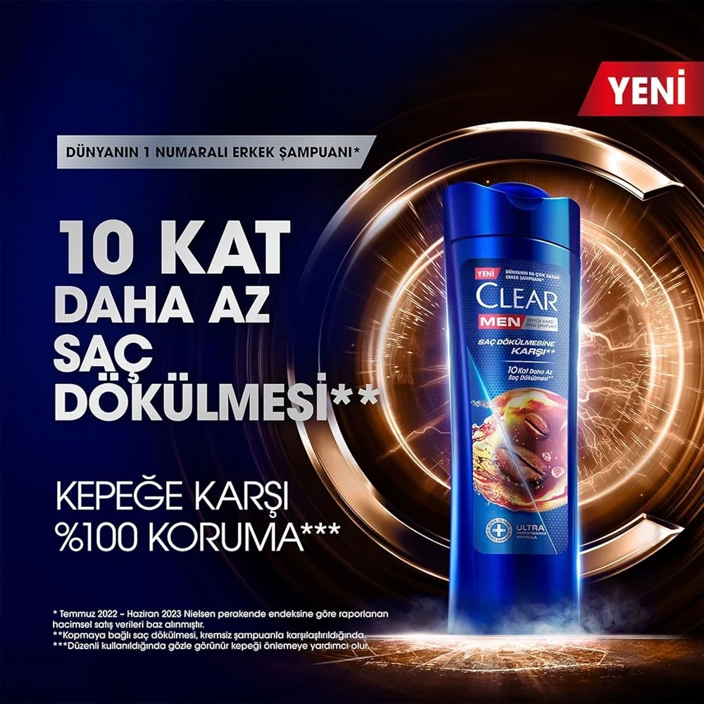 Clear Men Kepeğe ve Saç Dökülmesine Karşı Etkili Şampuan 350 ml