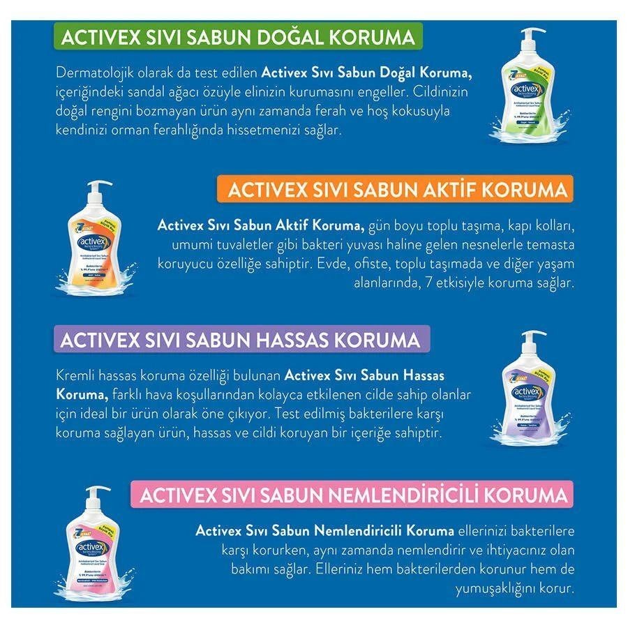 Activex Antibakteriyel Hassas 2x1 lt Sıvı Sabun