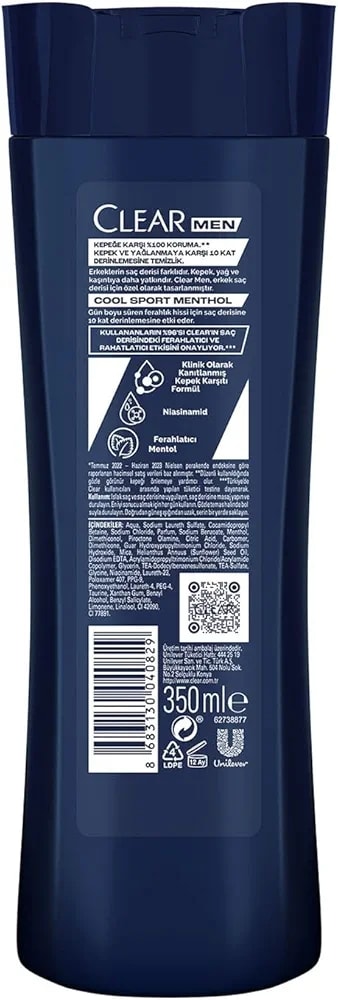 Clear Men Cool Sport 350 ml Menthol Şampuan