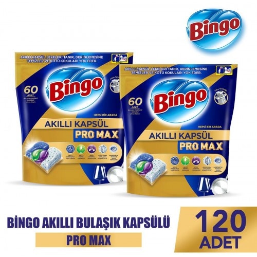 Bingo Akıllı Kapsül Pro Max Bulaşık Makinesi Tableti 60'lı 2 Adet