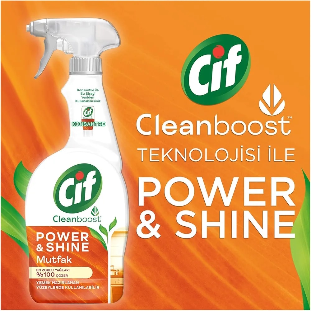 Cif 750 ml Power Shine Mutfak Temizleyici ve Kireç Çözücü Sprey