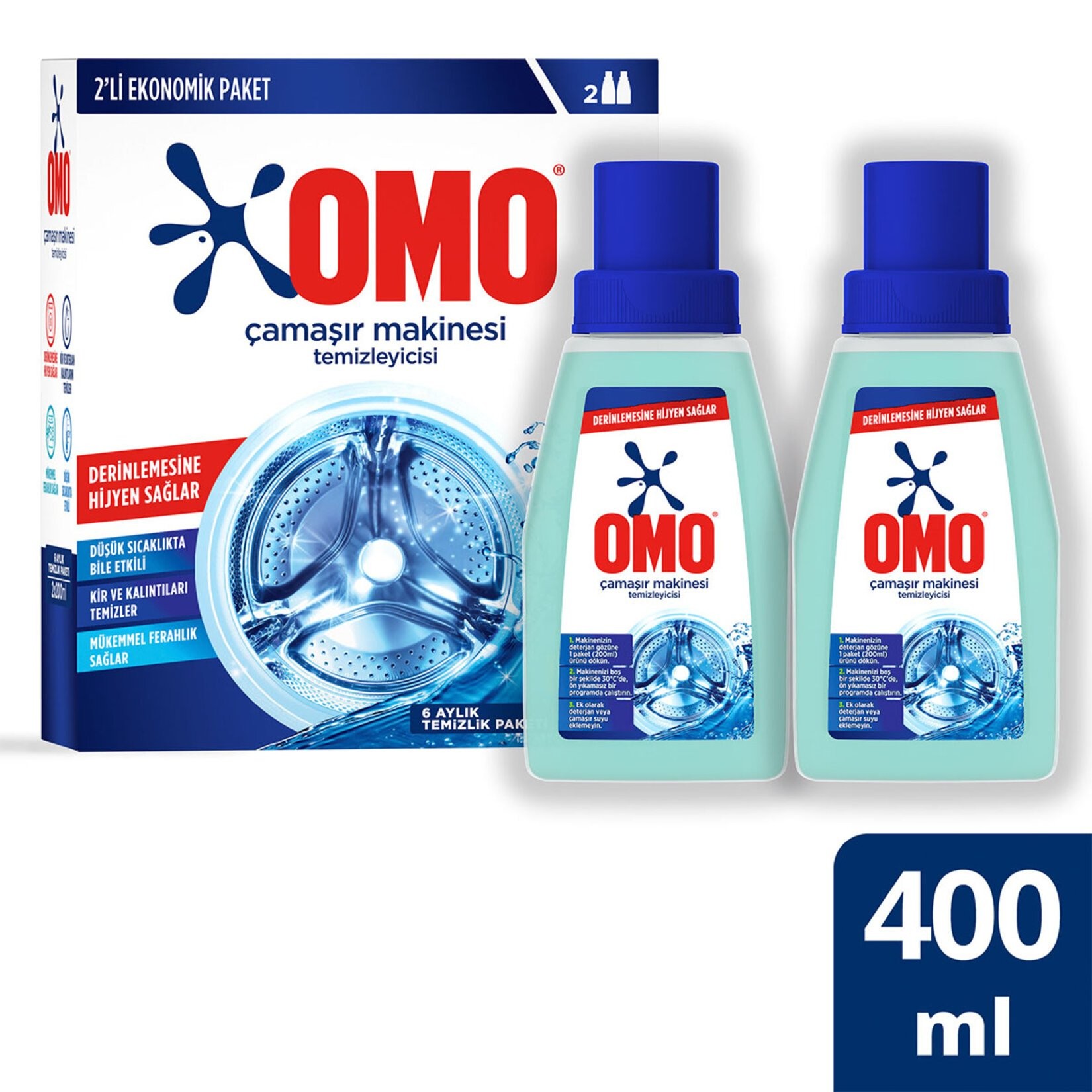 Omo Çamaşır Makinesi Temizleyicisi 200ml x 2 Adet