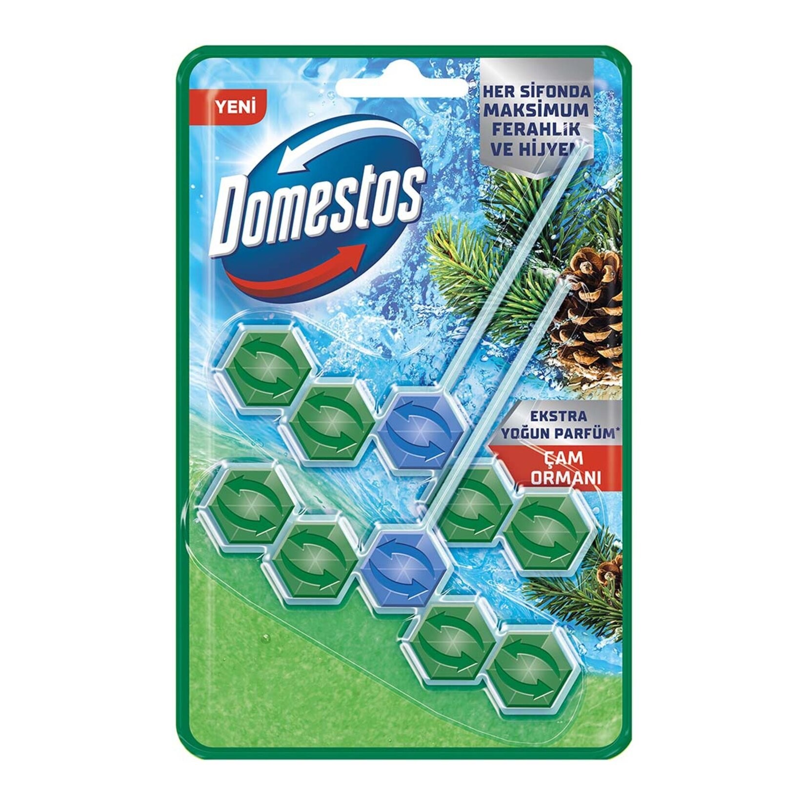 Domestos Wc Blok 5'li Güç Tuvalet Bloğu Çam Ferahlığı 100 GR (2x50 GR)