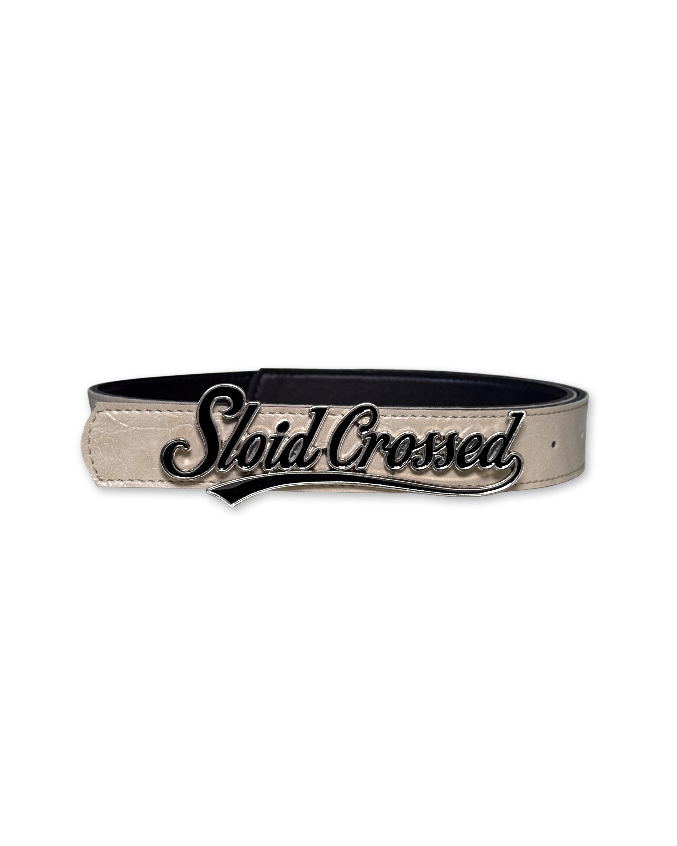BLACK TYPE LOGO WHITE BELT