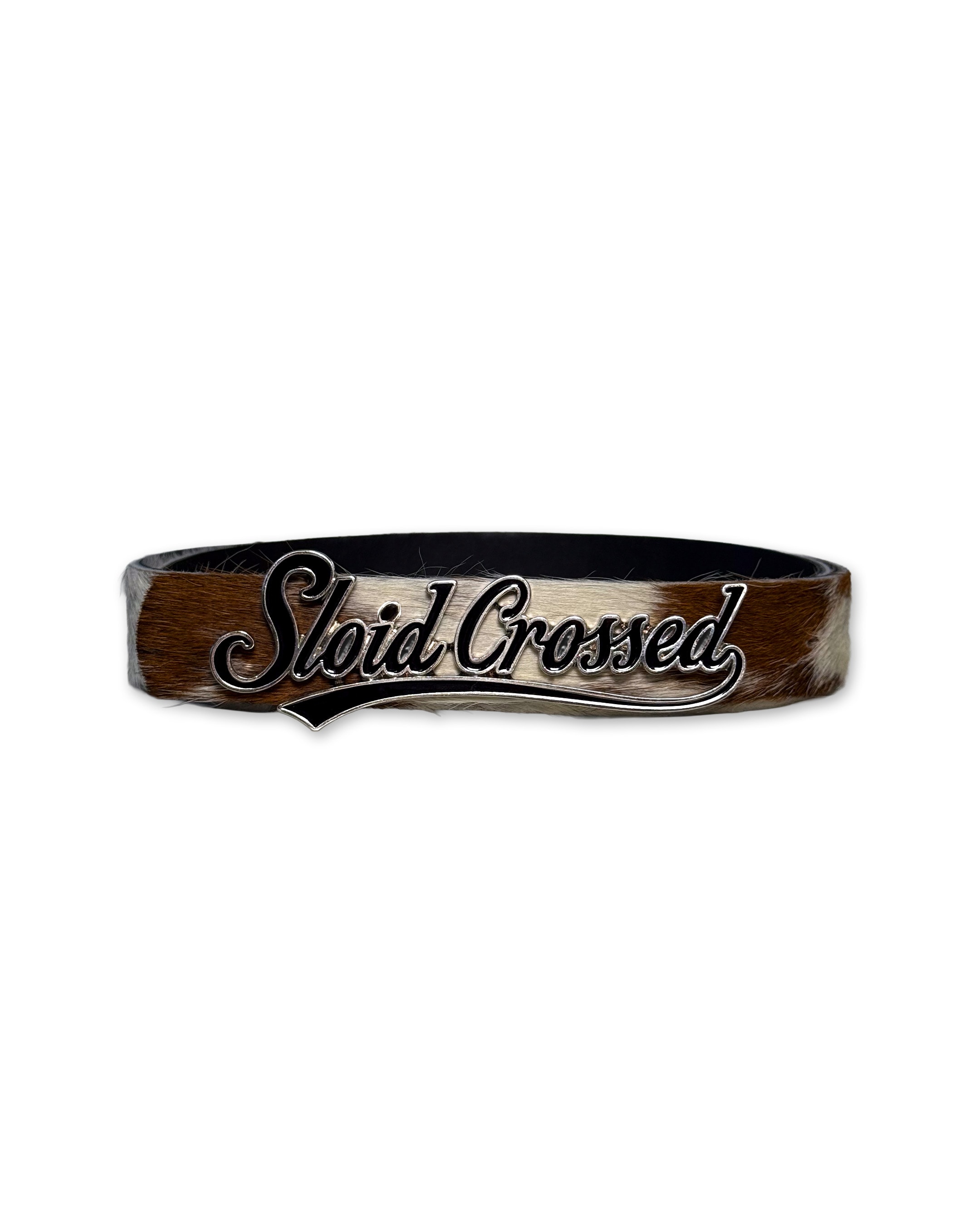 BLACK TYPE LOGO HORSEHAIR BELT