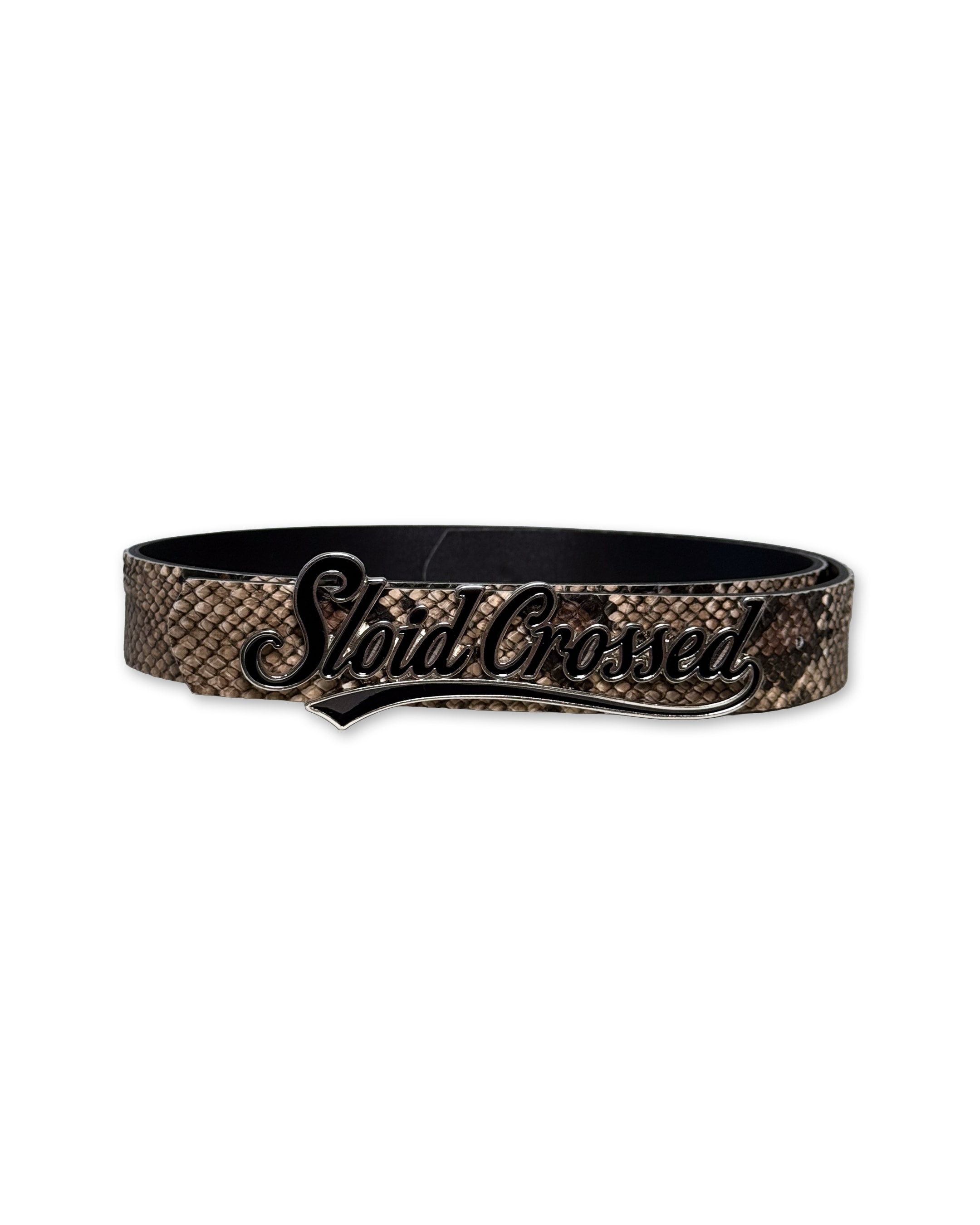 BLACK TYPE LOGO SNAKE BELT