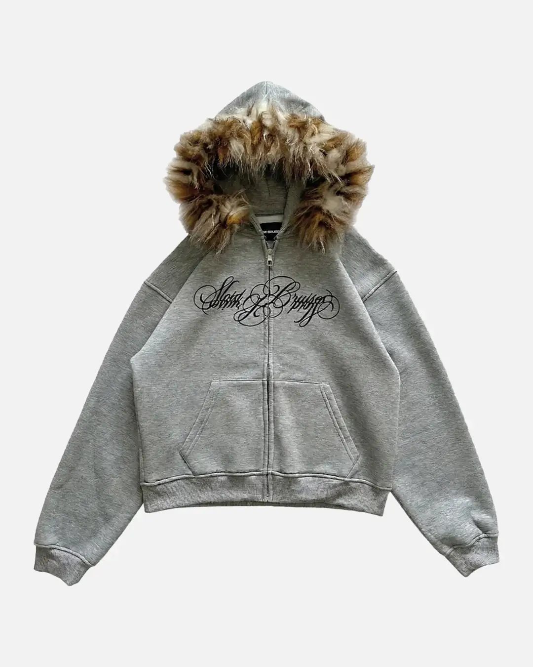 IVRESSE GREY FUR ZIP