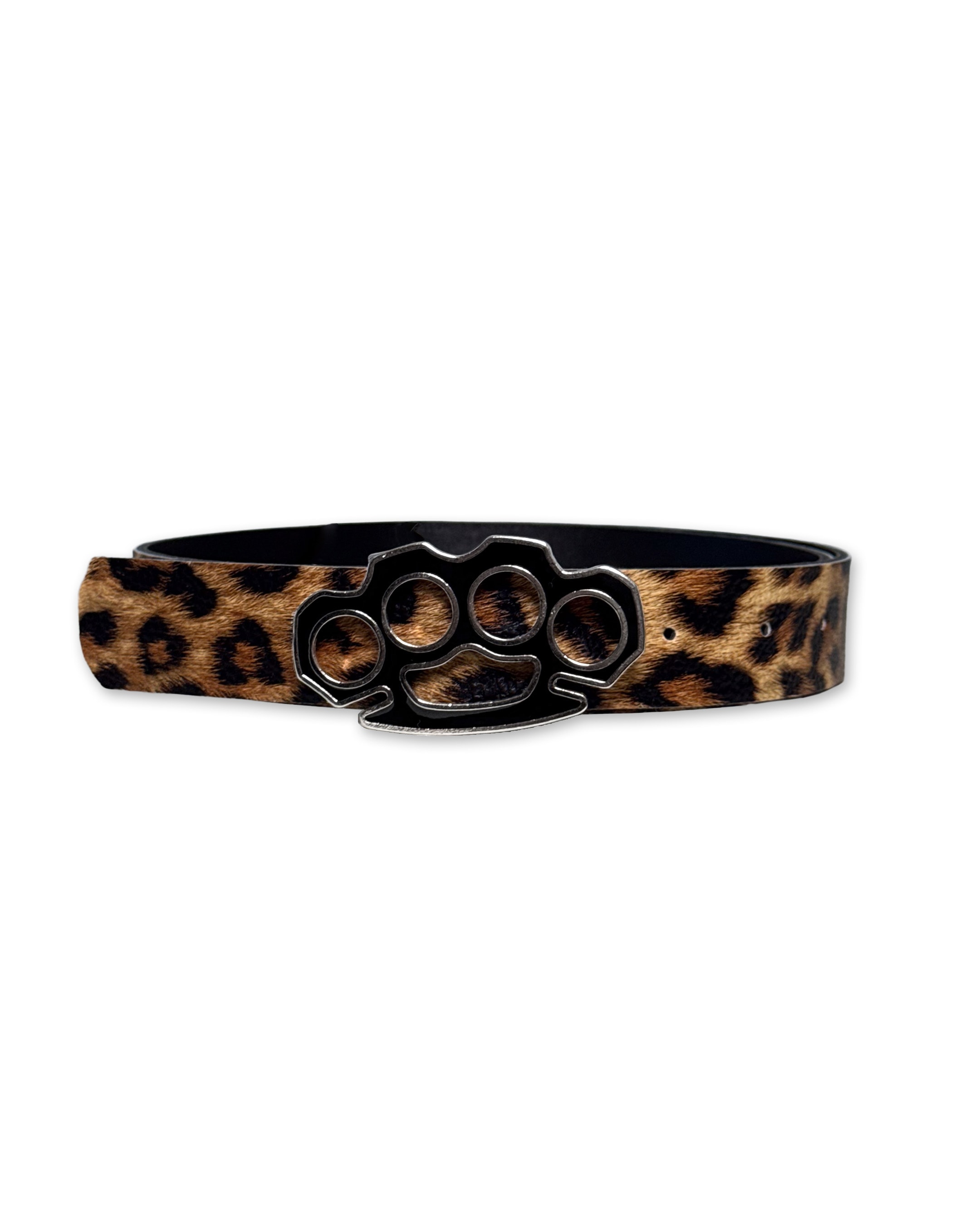 BLACK KNUCKLES LEOPARD BELT