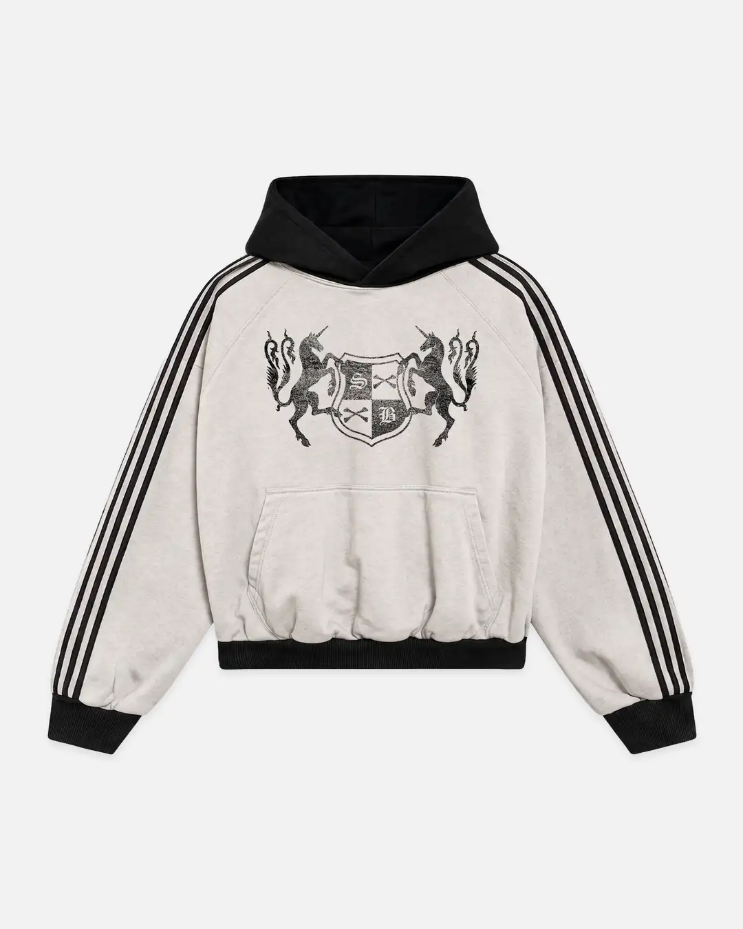 UNIQORE WHITE STRIPED HOODIE