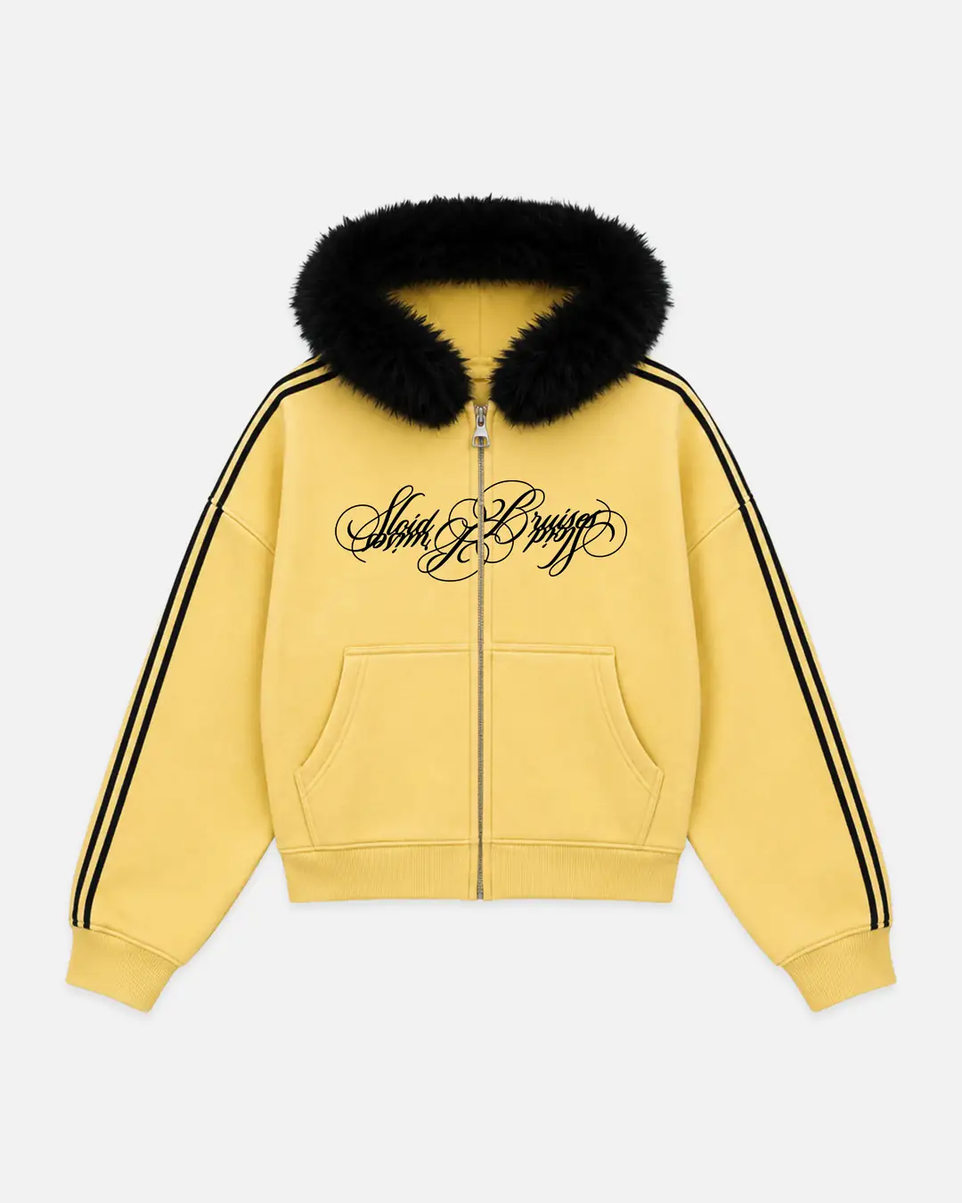 CANARY STRIPED FUR ZIP
