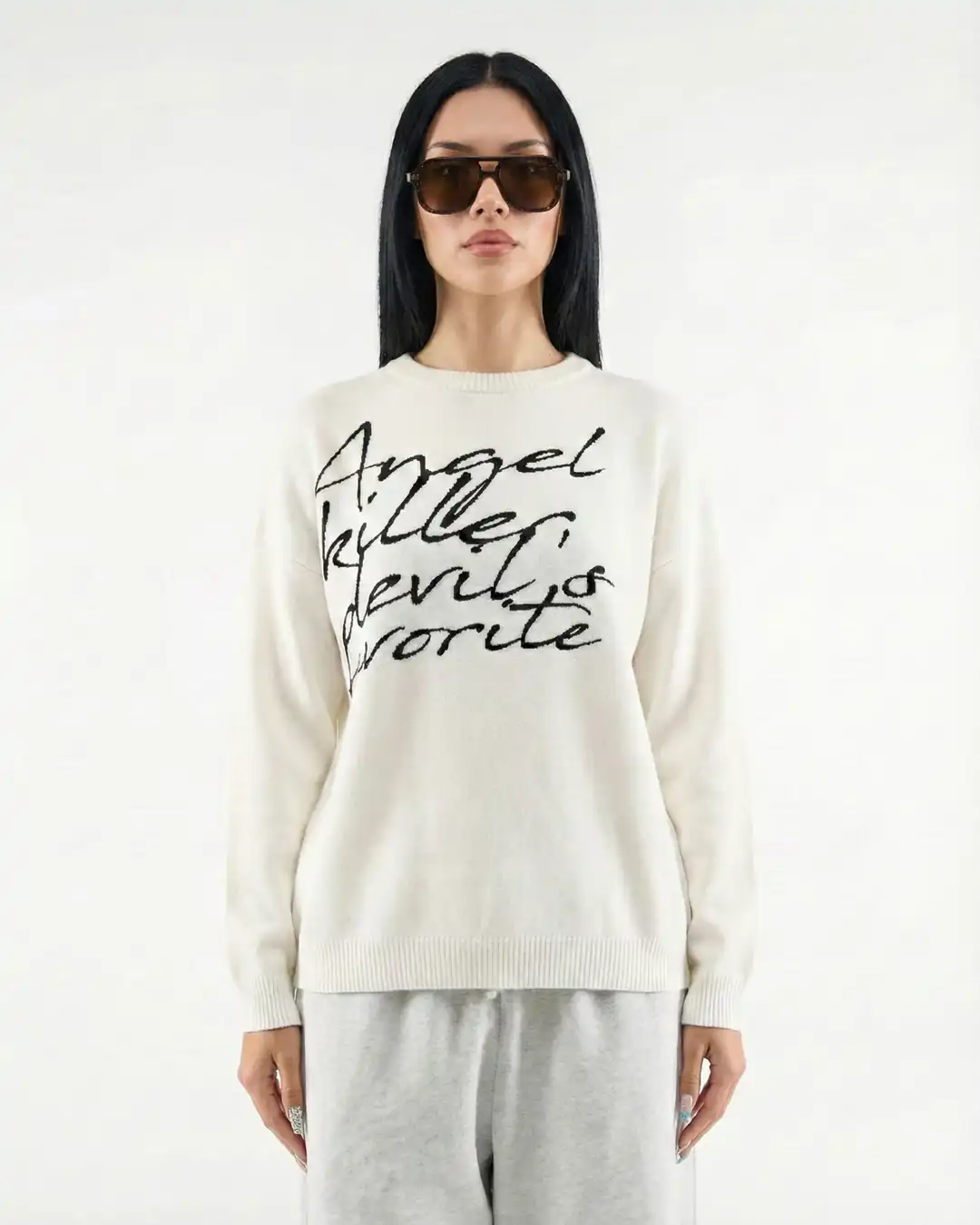 AKDF WHITE KNIT