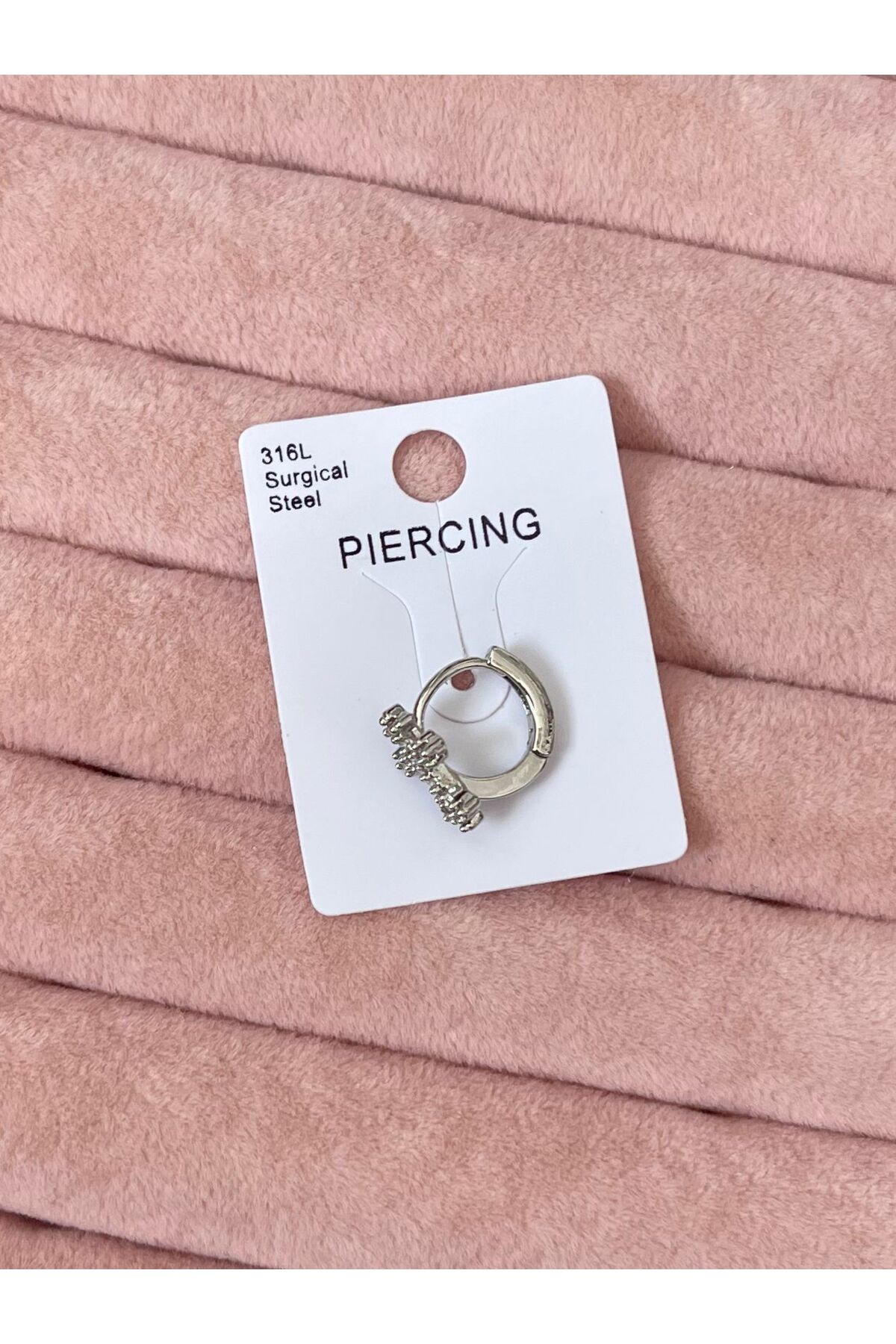 Haç Figürlü Halka 316L Cerrahi Çelik Helix Piercing