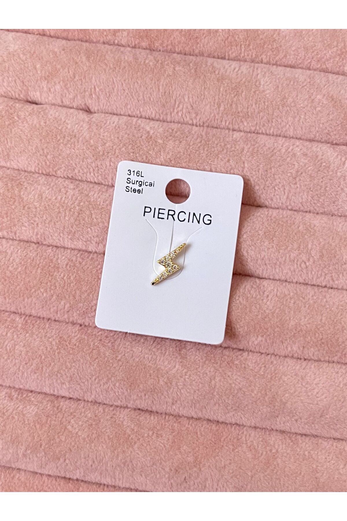 Şimşek Figürlü 316L Cerrahi Çelik Tragus Piercing