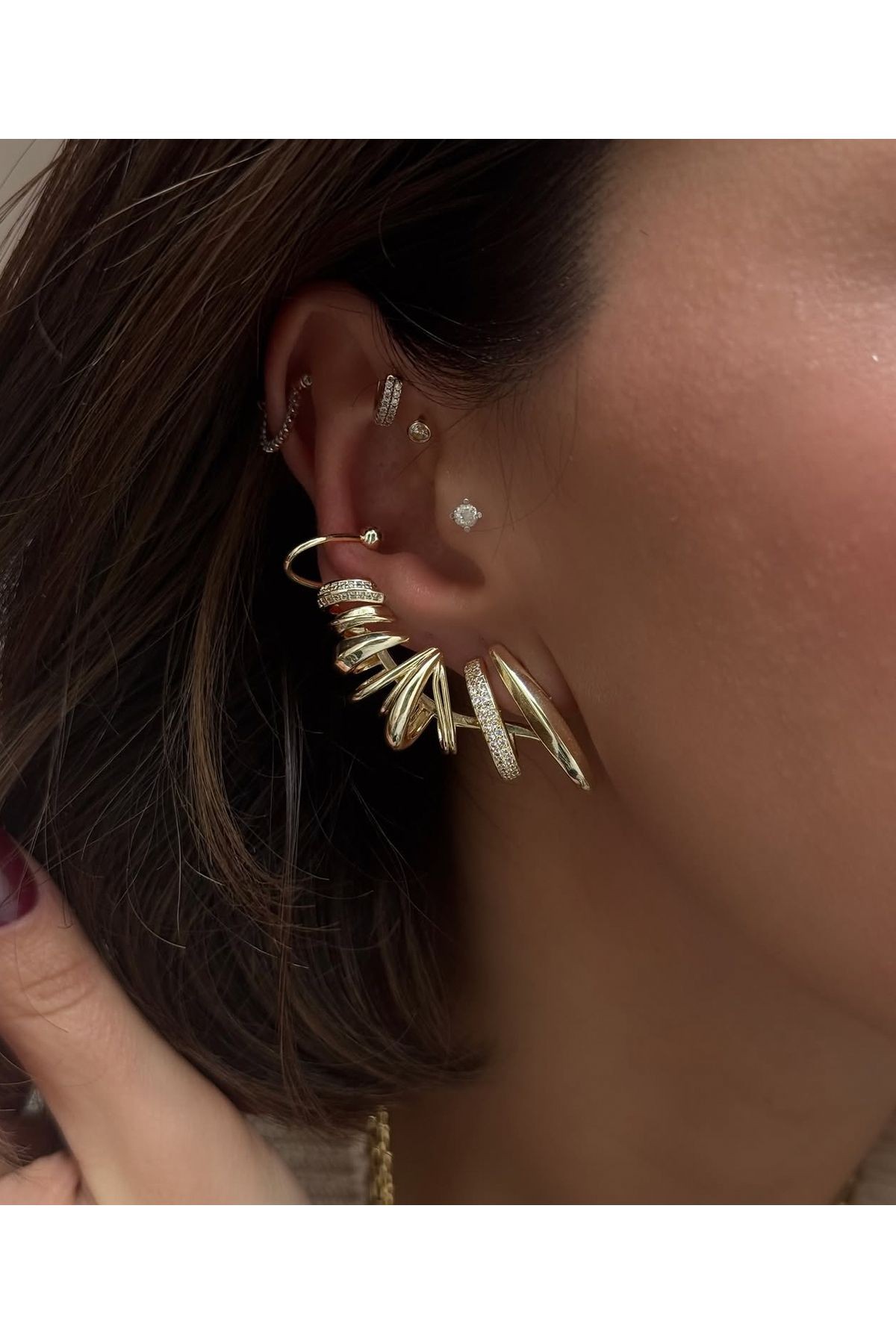 Çoklu Görünüm Earcuff Küpe