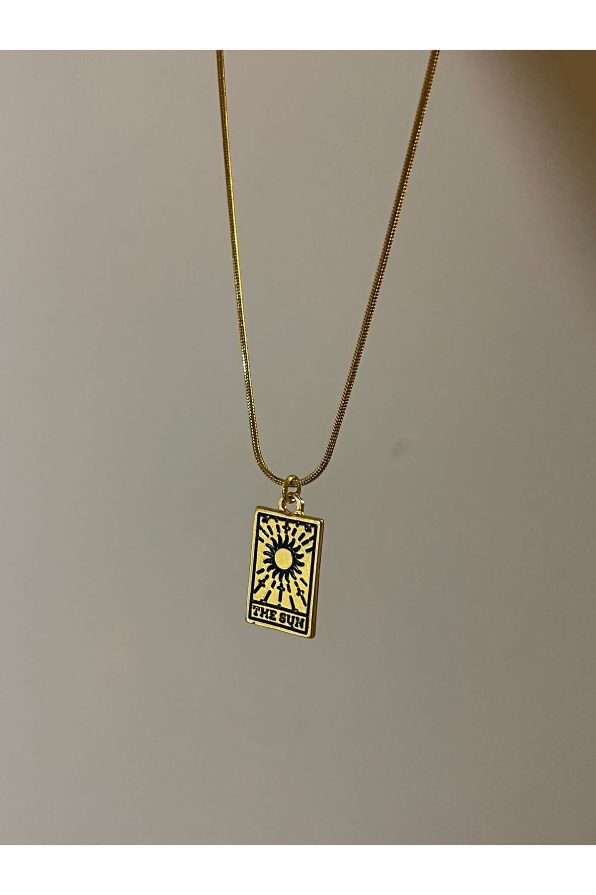 The Sun Tarot Çelik Kolye
