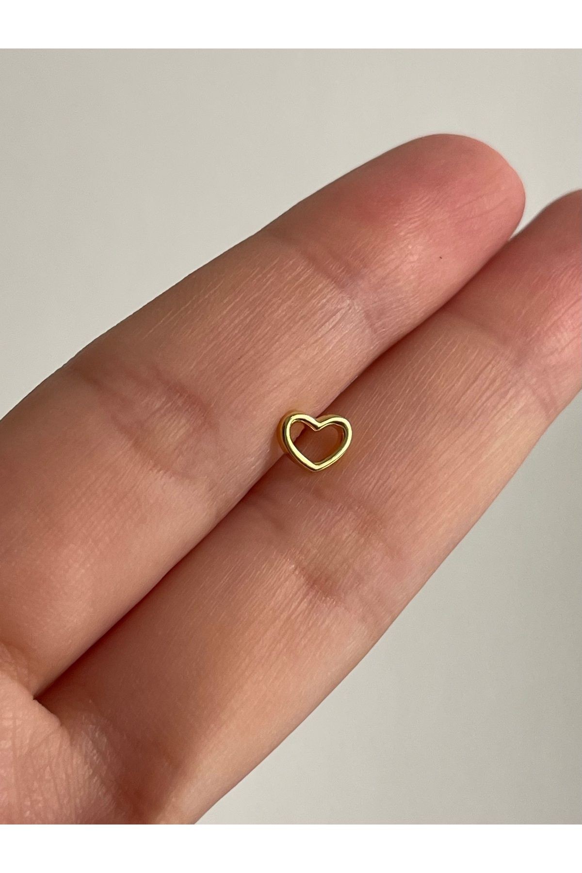 925 Ayar Gümüş İçi Boş Kalp Piercing