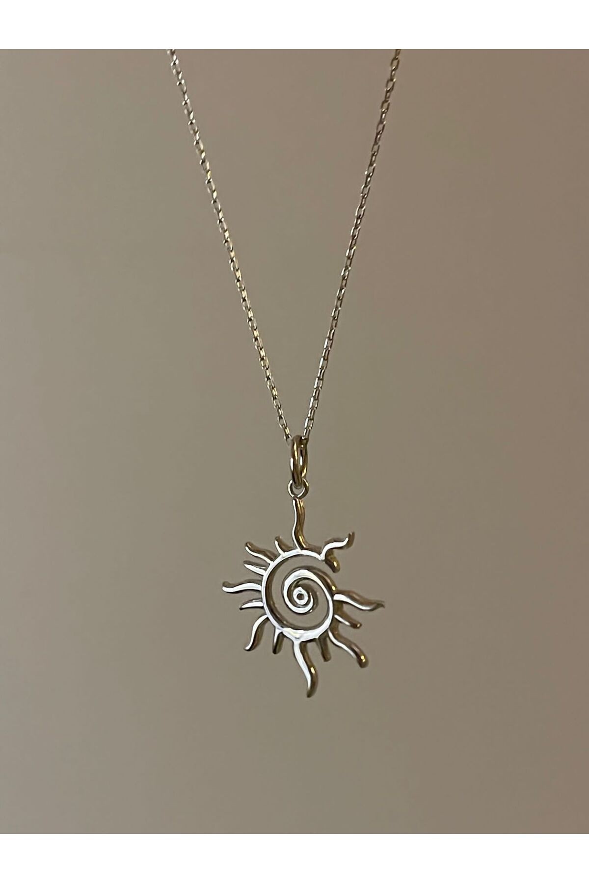 925 Ayar Gümüş Sun Flower Unisex Kolye