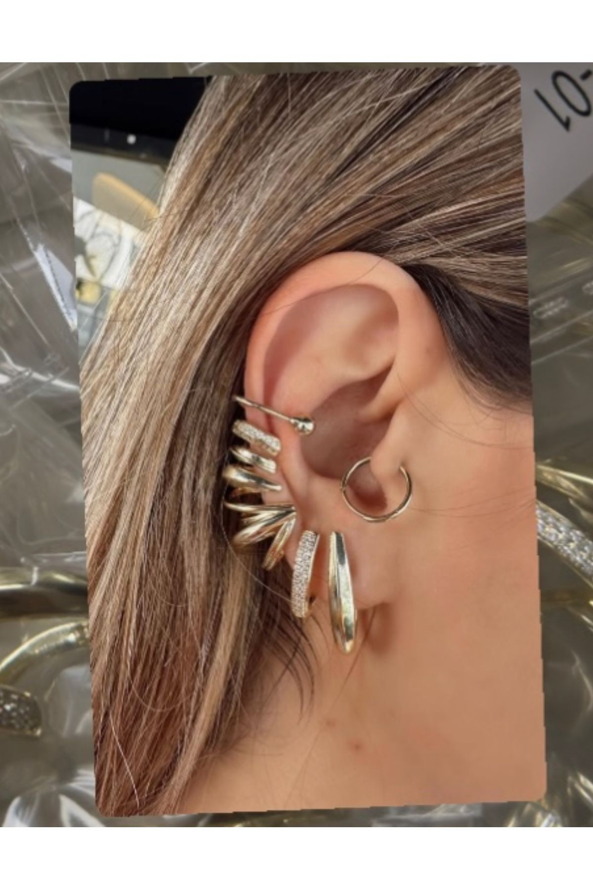 Çoklu Görünüm Earcuff Küpe