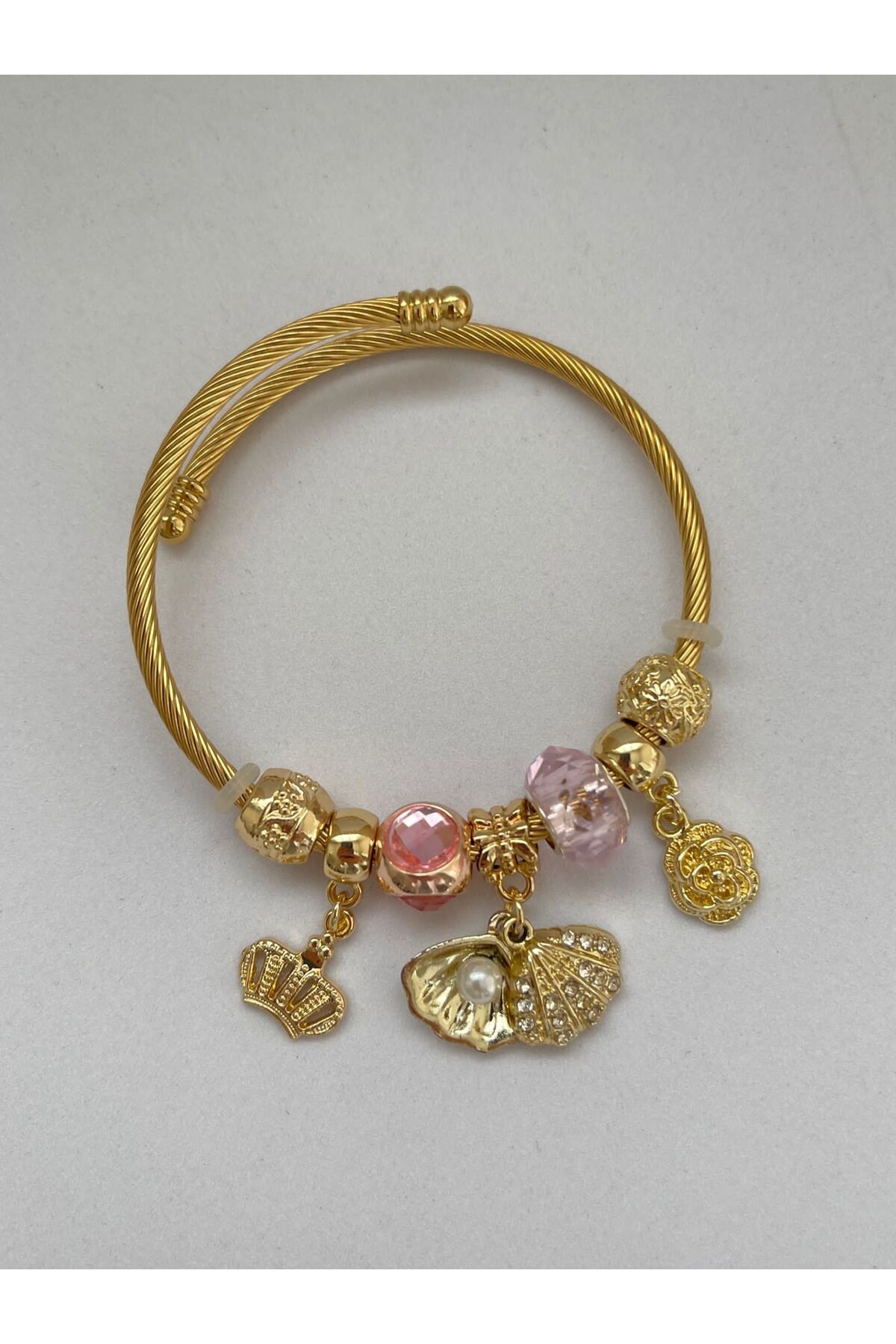Pembe Temalı Charmlı Pandor a Marka Bileklik