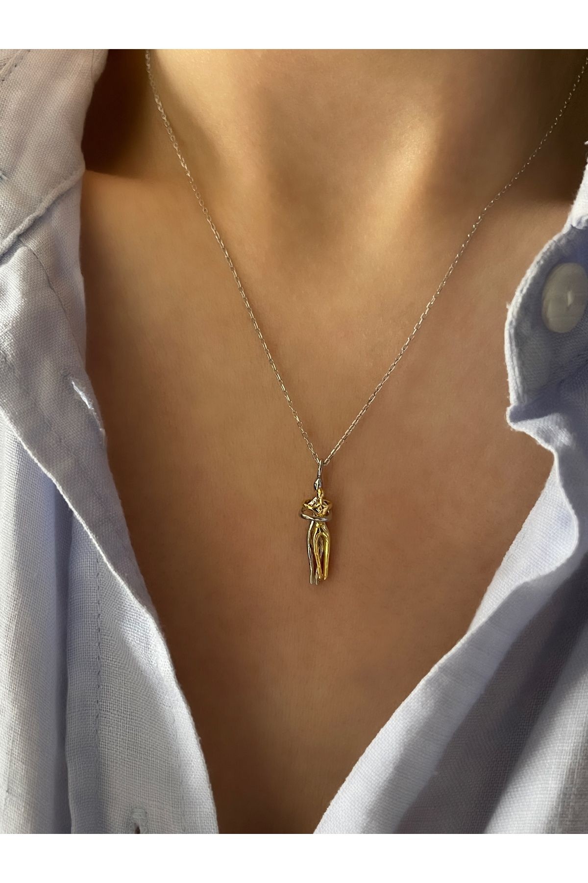 925 Ayar Gümüş Sarıl Bana Unisex Kolye