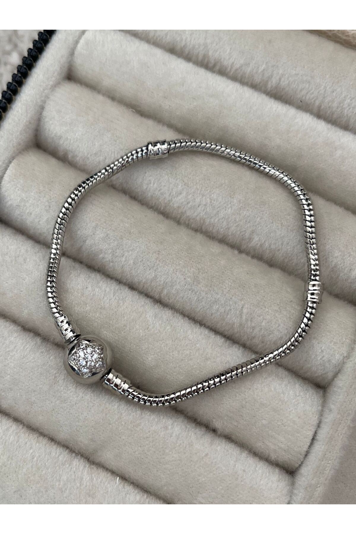 Yuvarlak Charm Kilit Pandor a Bileklik
