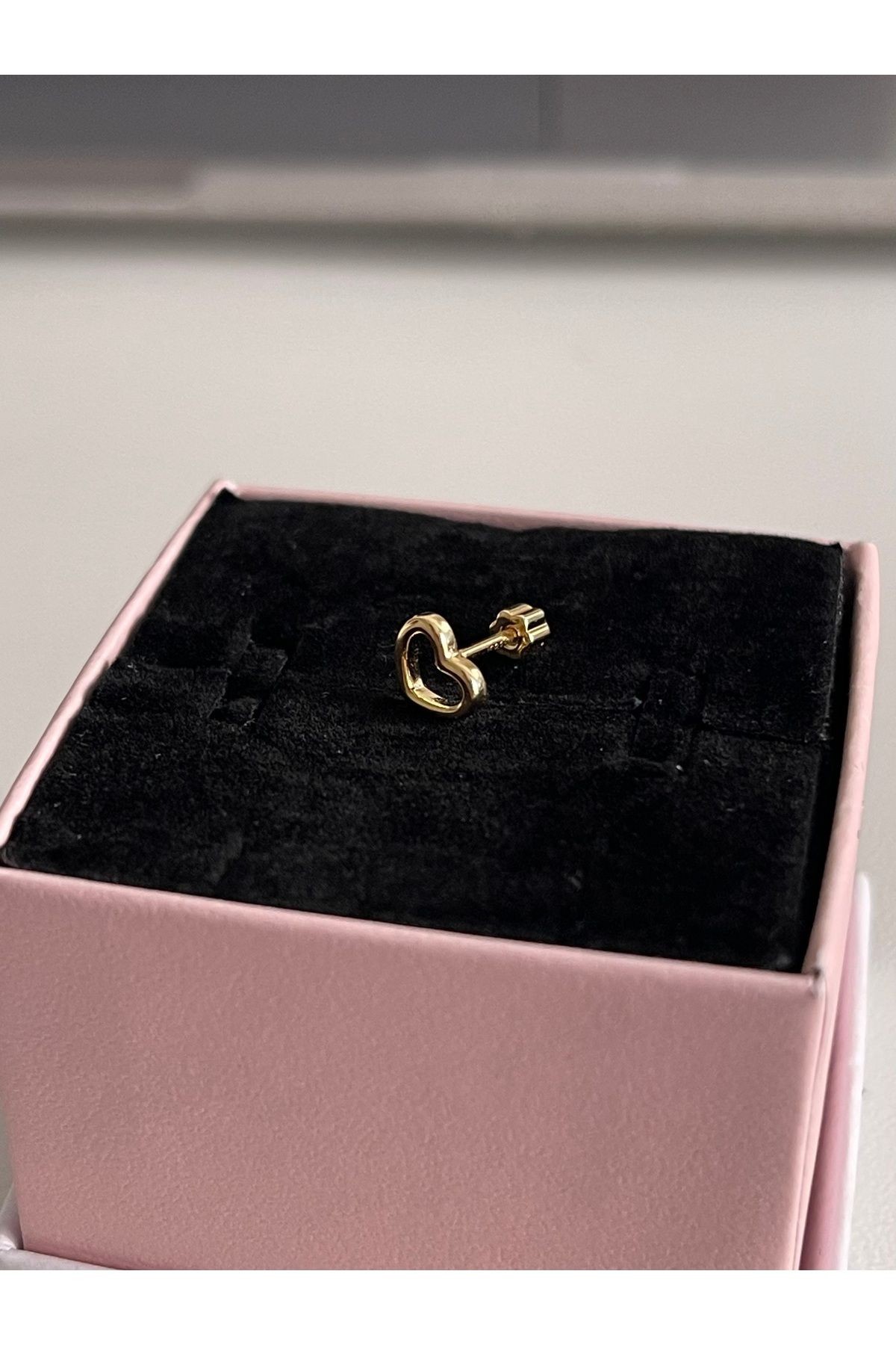 925 Ayar Gümüş İçi Boş Kalp Piercing
