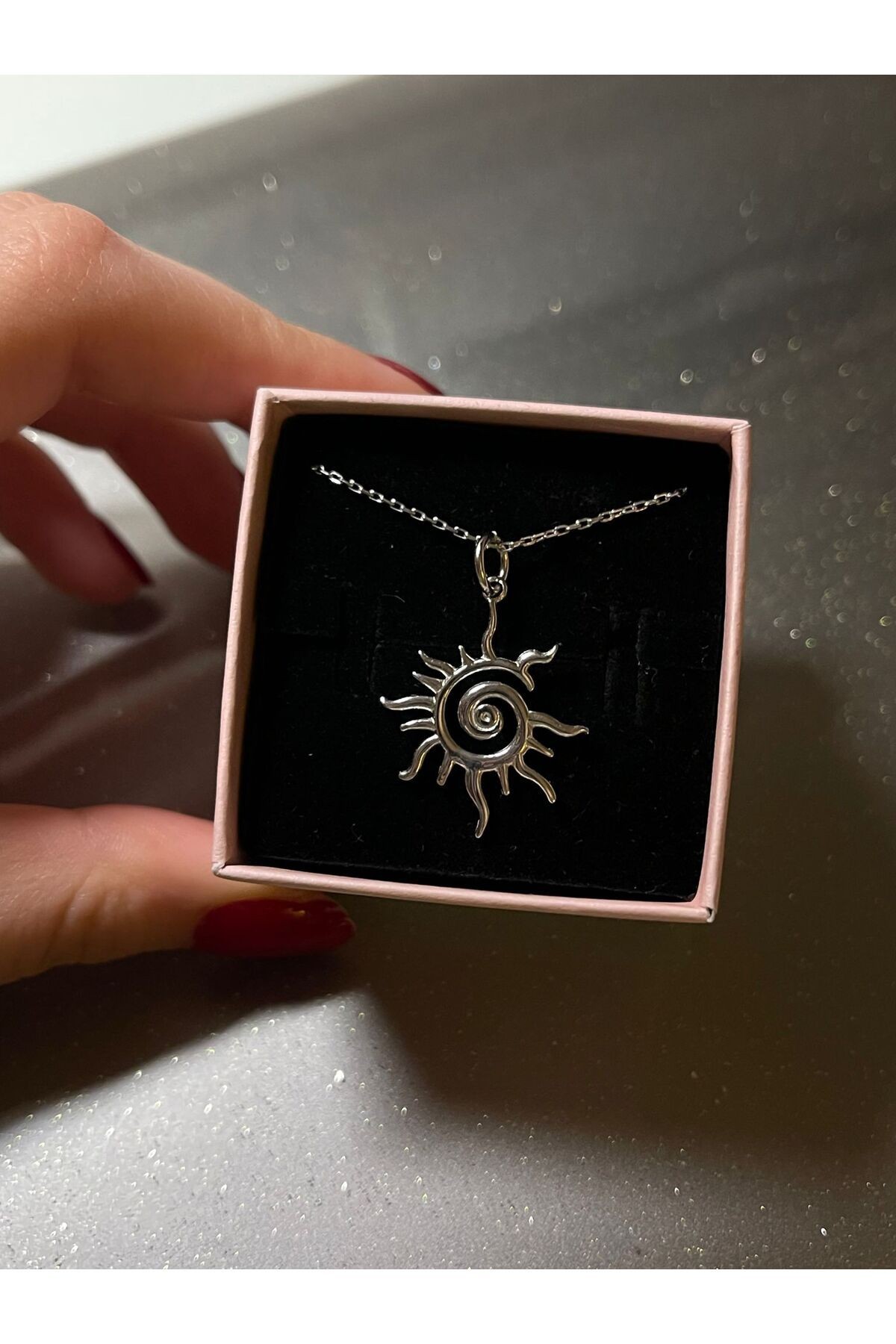 925 Ayar Gümüş Sun Flower Unisex Kolye