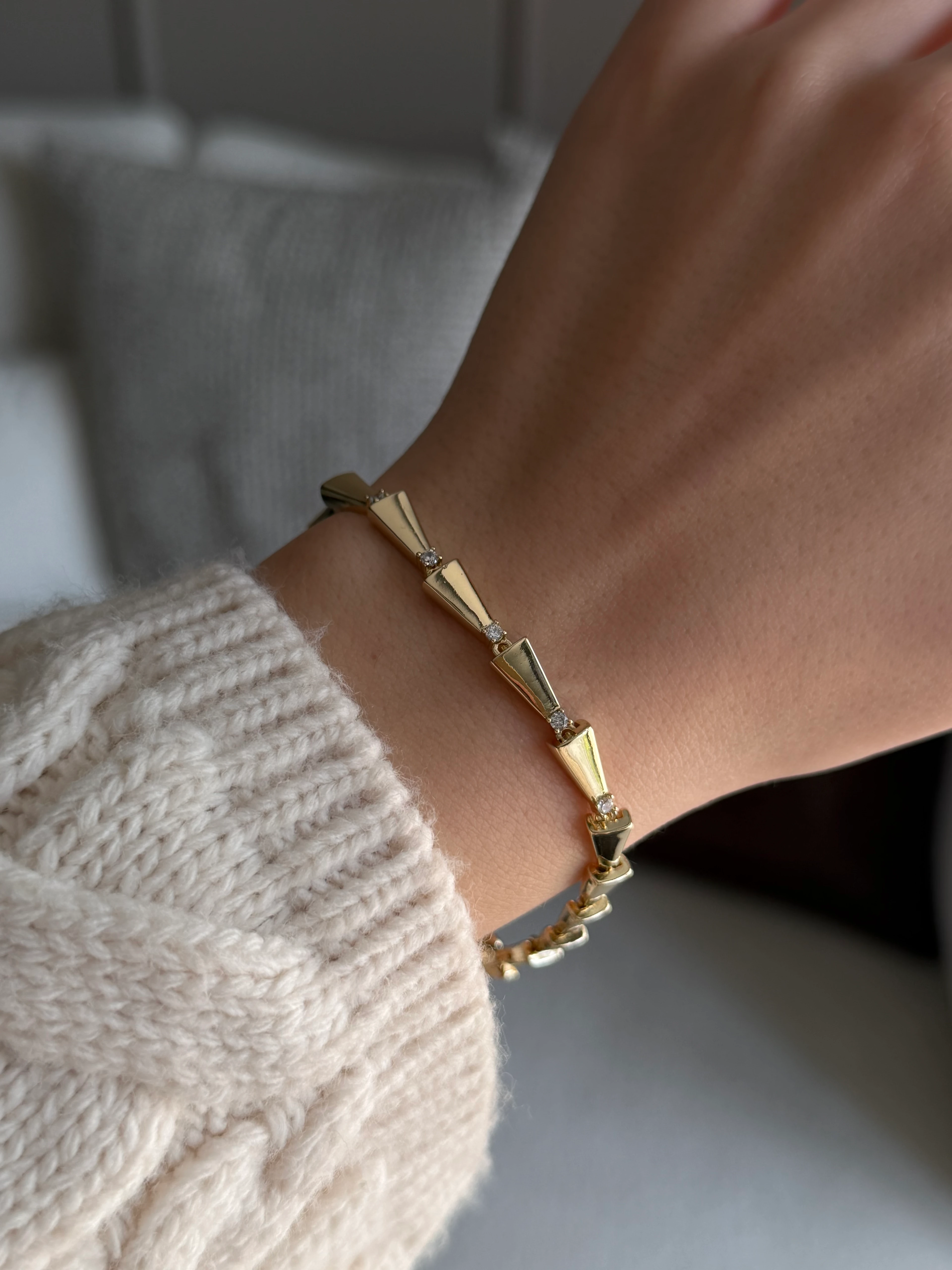 Taşlı Yılan Model Bileklik