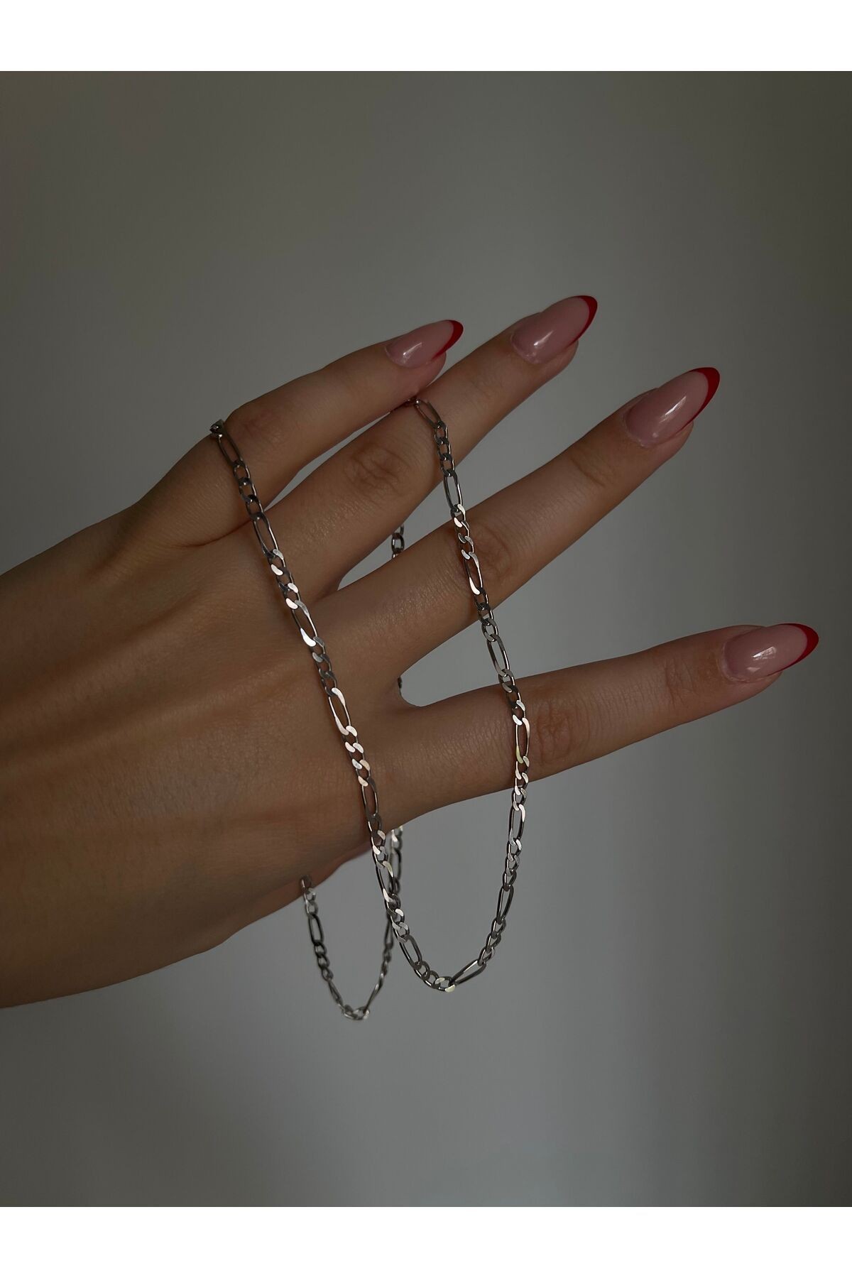 925 Ayar Gümüş Unisex Figaro Zincir Kolye