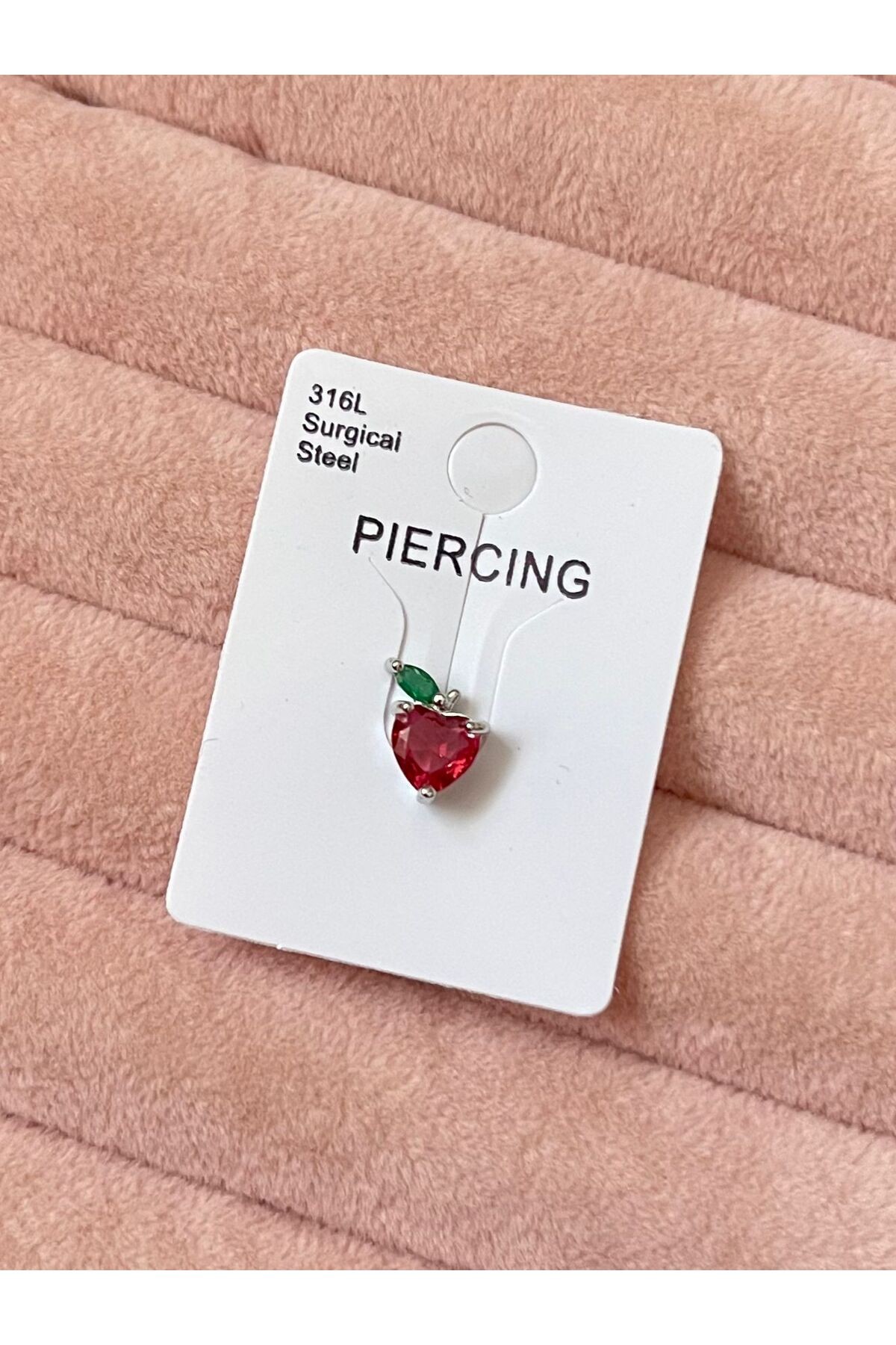 Çilek Figürlü 316l Cerrahi Çelik Tragus Piercing