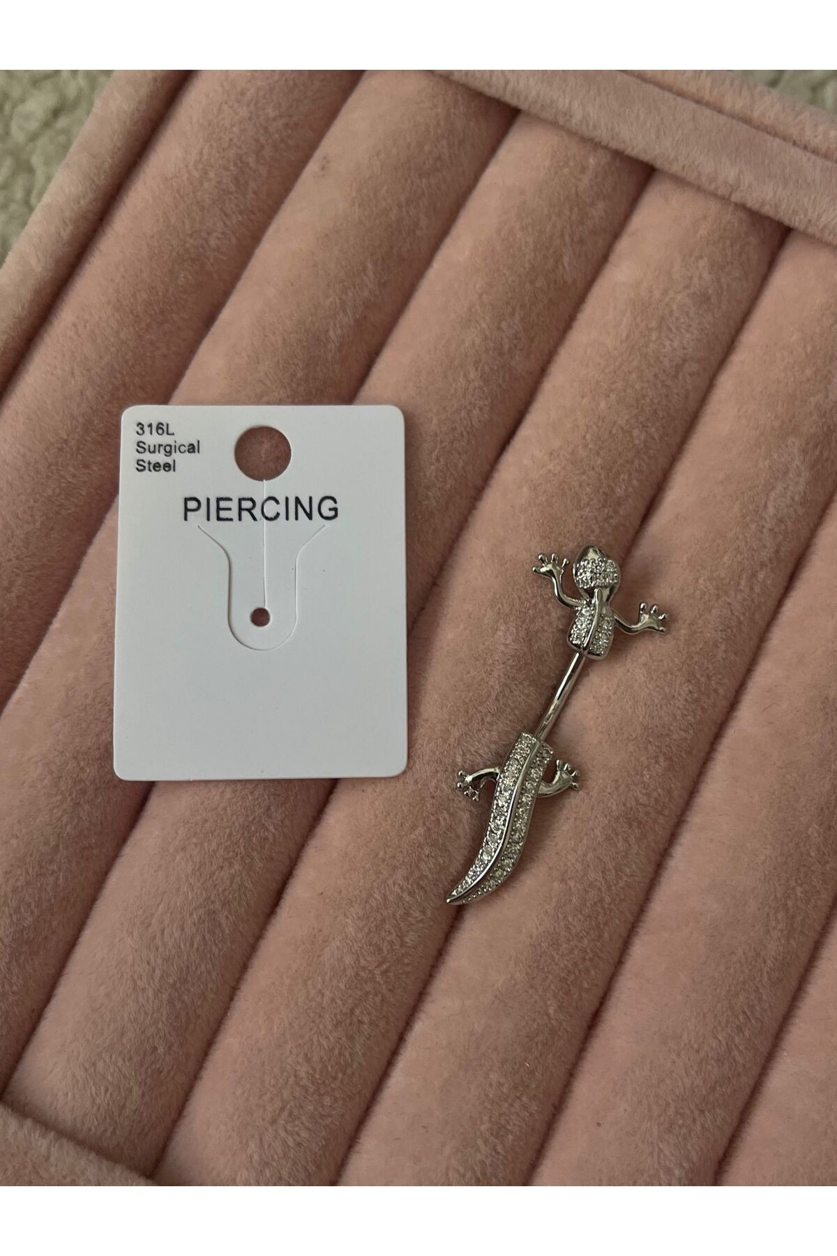Kertenkele 316L Cerrahi Çelik Göbek Piercingi