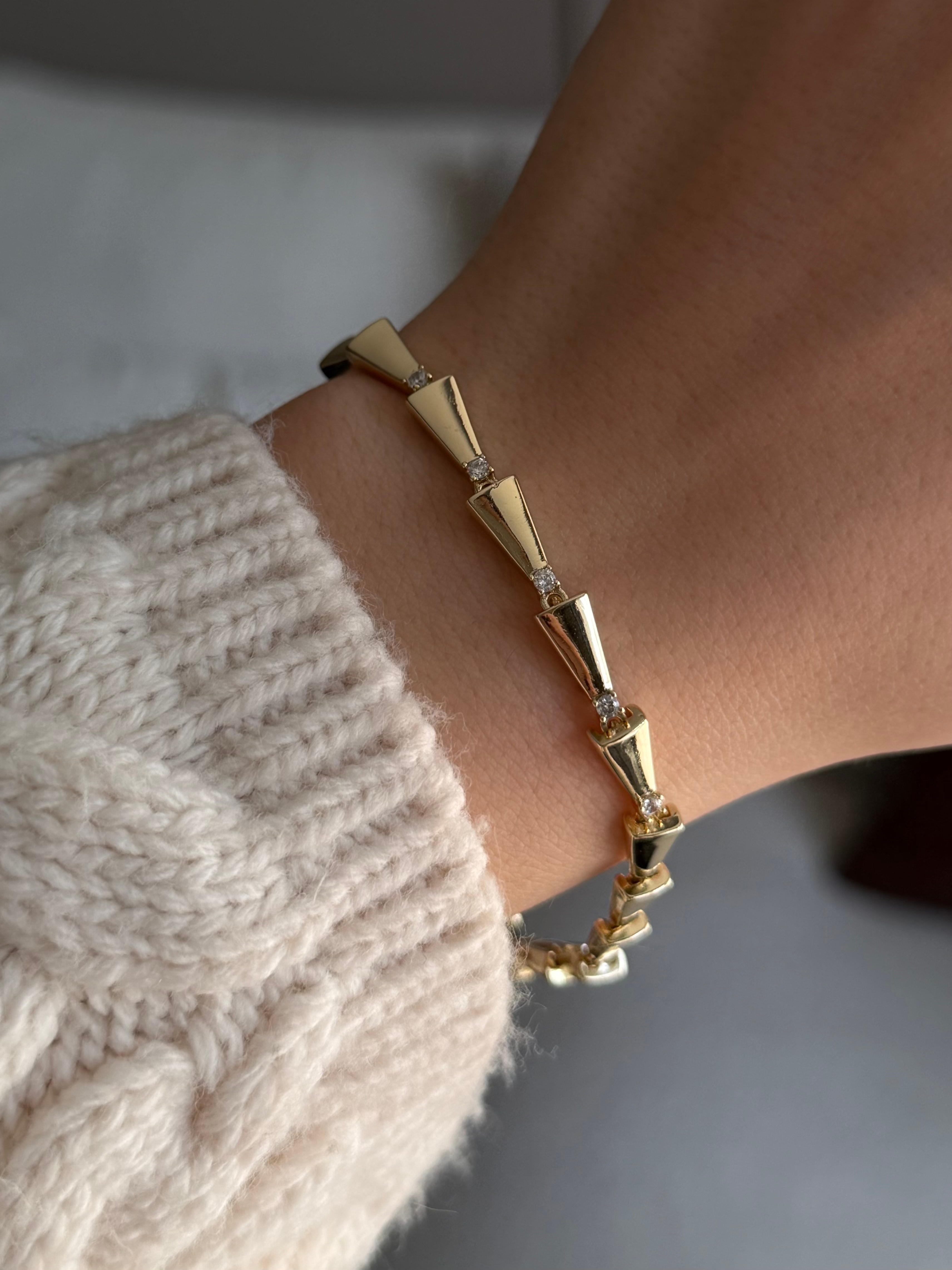 Taşlı Yılan Model Bileklik