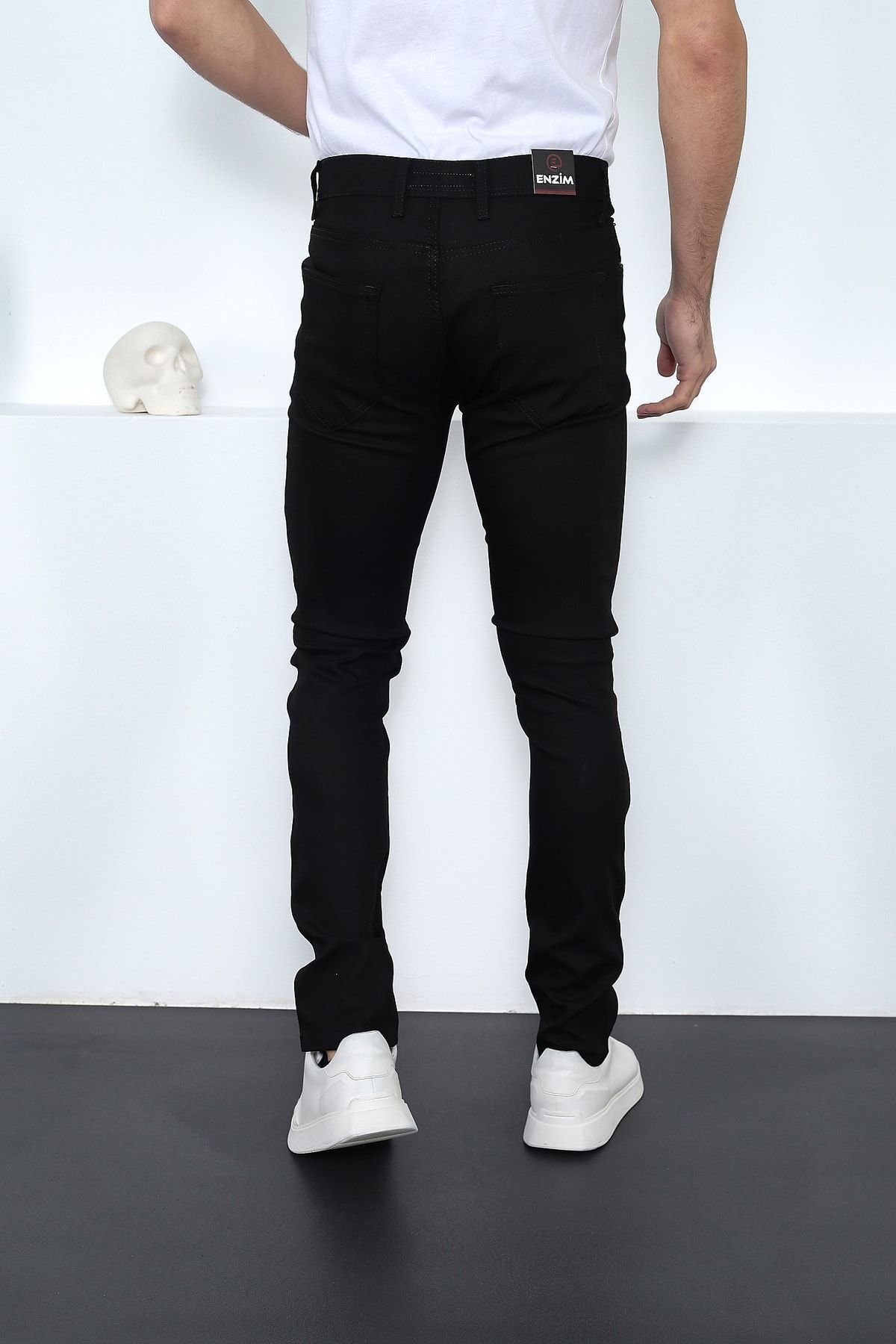 Slim Fit Düz Cep Chino Erkek Keten Pantolon