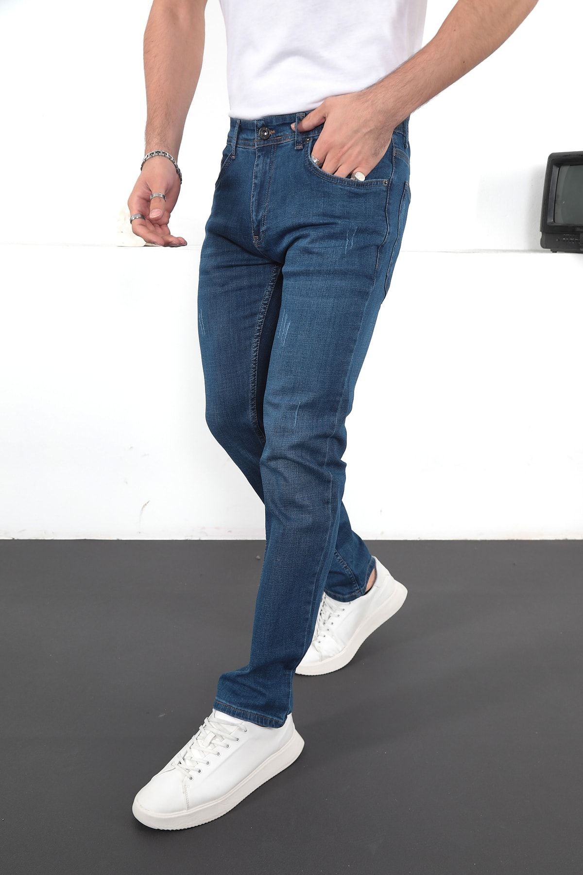 Erkek Likralı Denim Regular Fit Jeans